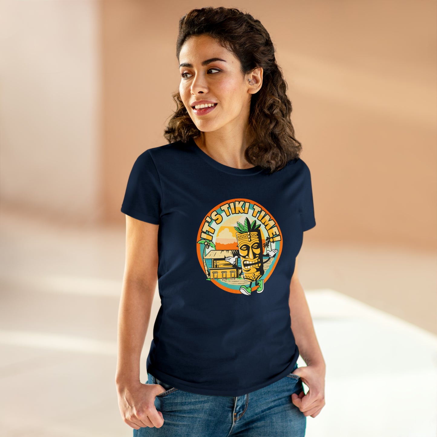 It's Tiki Time! Women's Midweight Cotton Tee