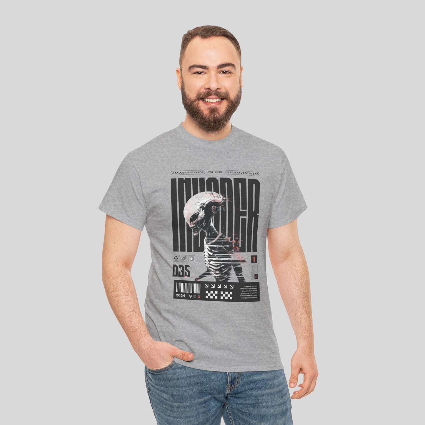 Alien Invader, Unisex Heavy Cotton Tee