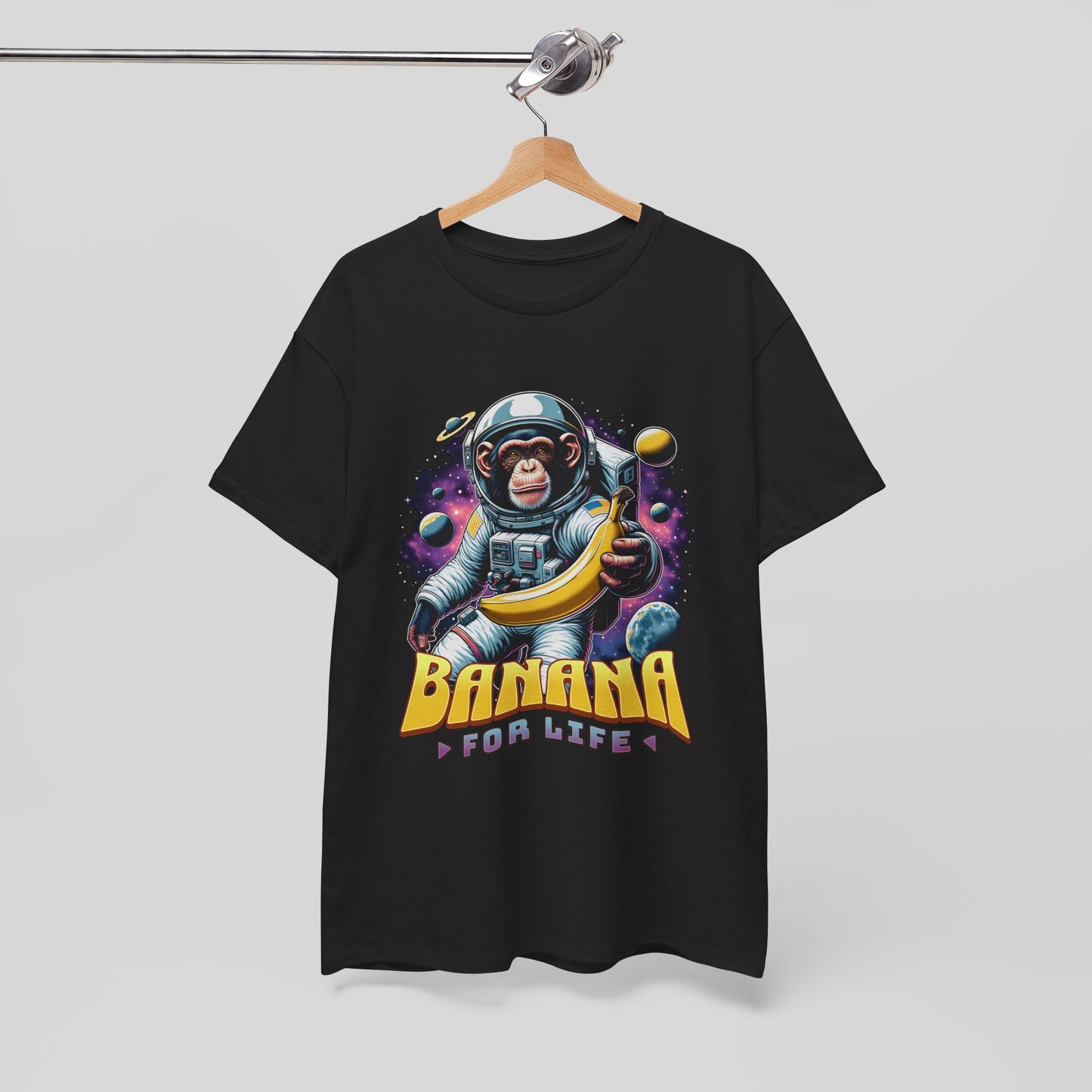 Banana for life, Monkey in Space Unisex Heavy Cotton Tee