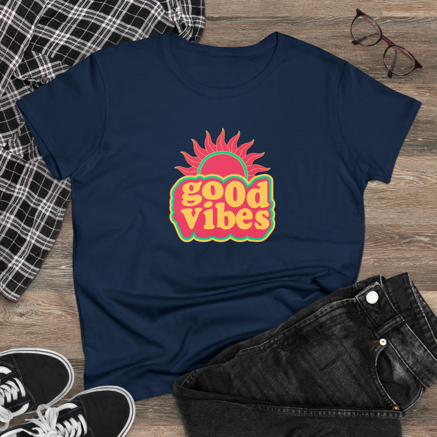 Good Vibes Women's Midweight Cotton Tee