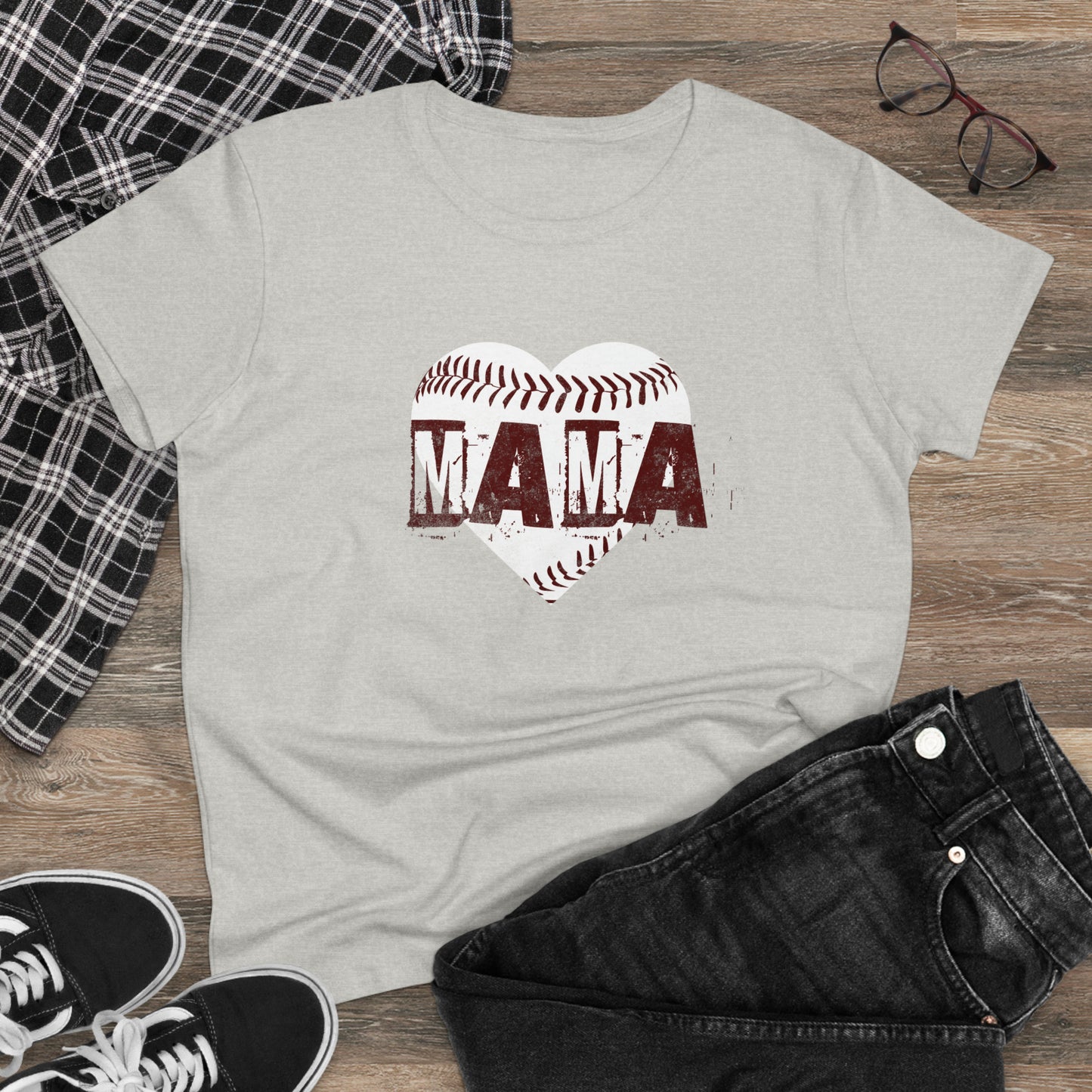Baseball Mama, Women's Midweight Cotton Tee