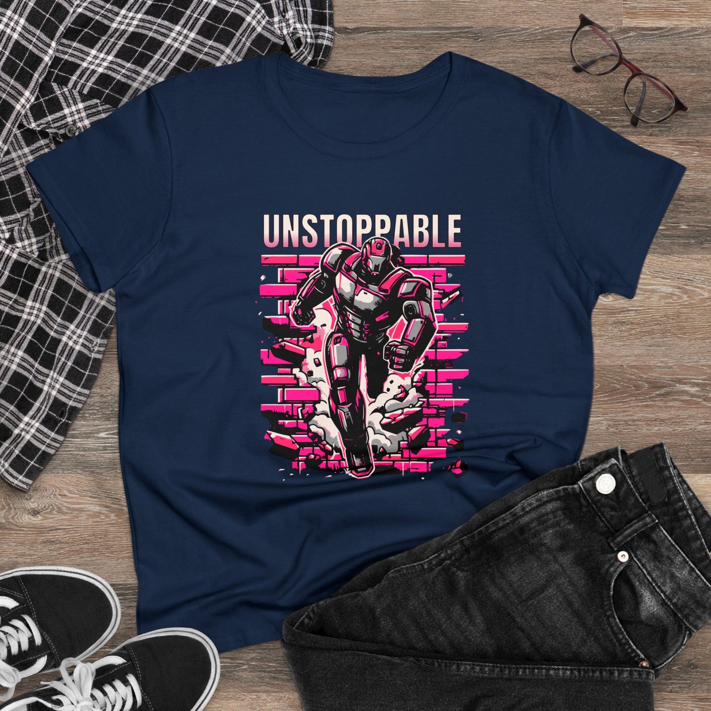 Unstoppable Robot Women's Midweight Cotton Tee