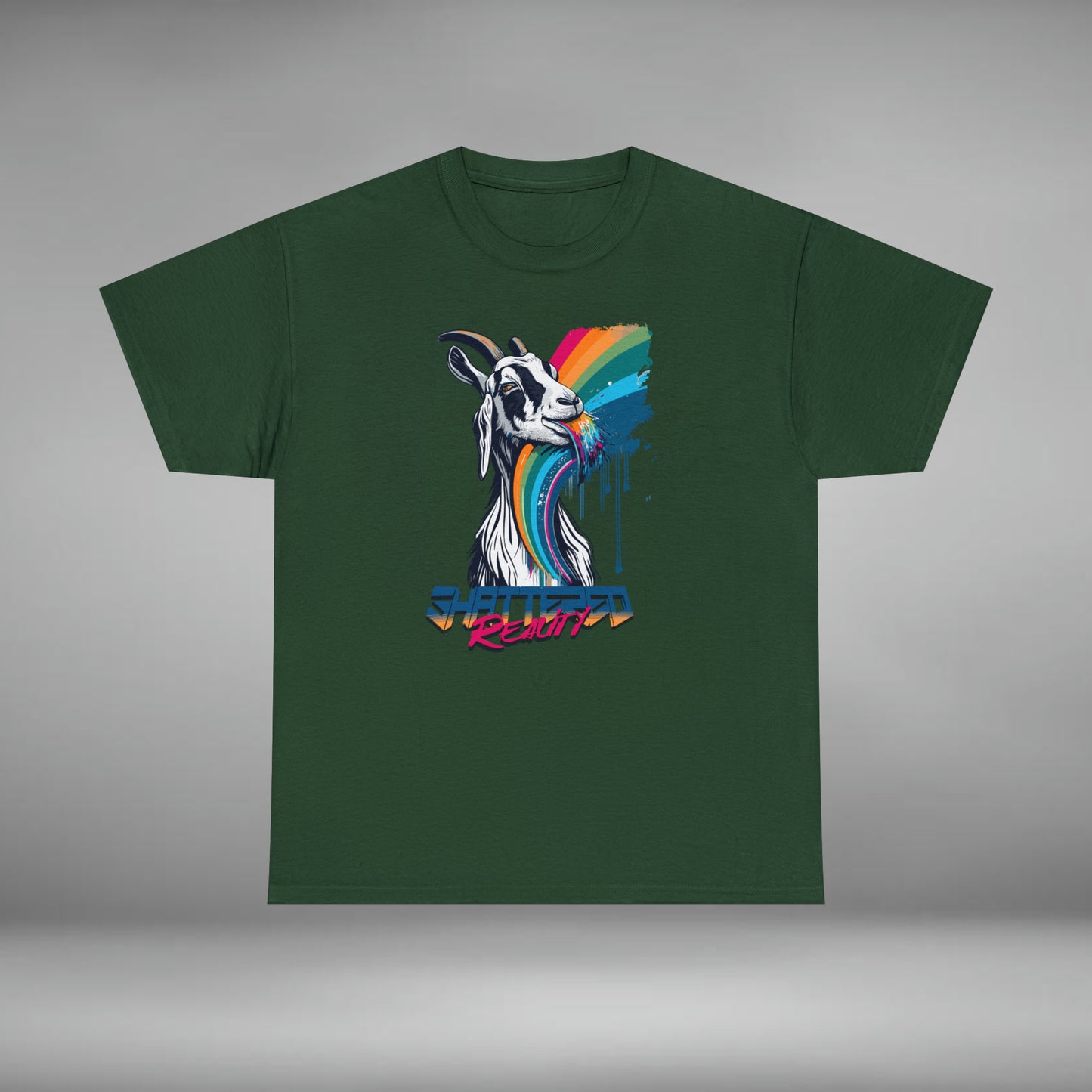 Shattered Reality, Rainbow Goat, Unisex Heavy Cotton Tee