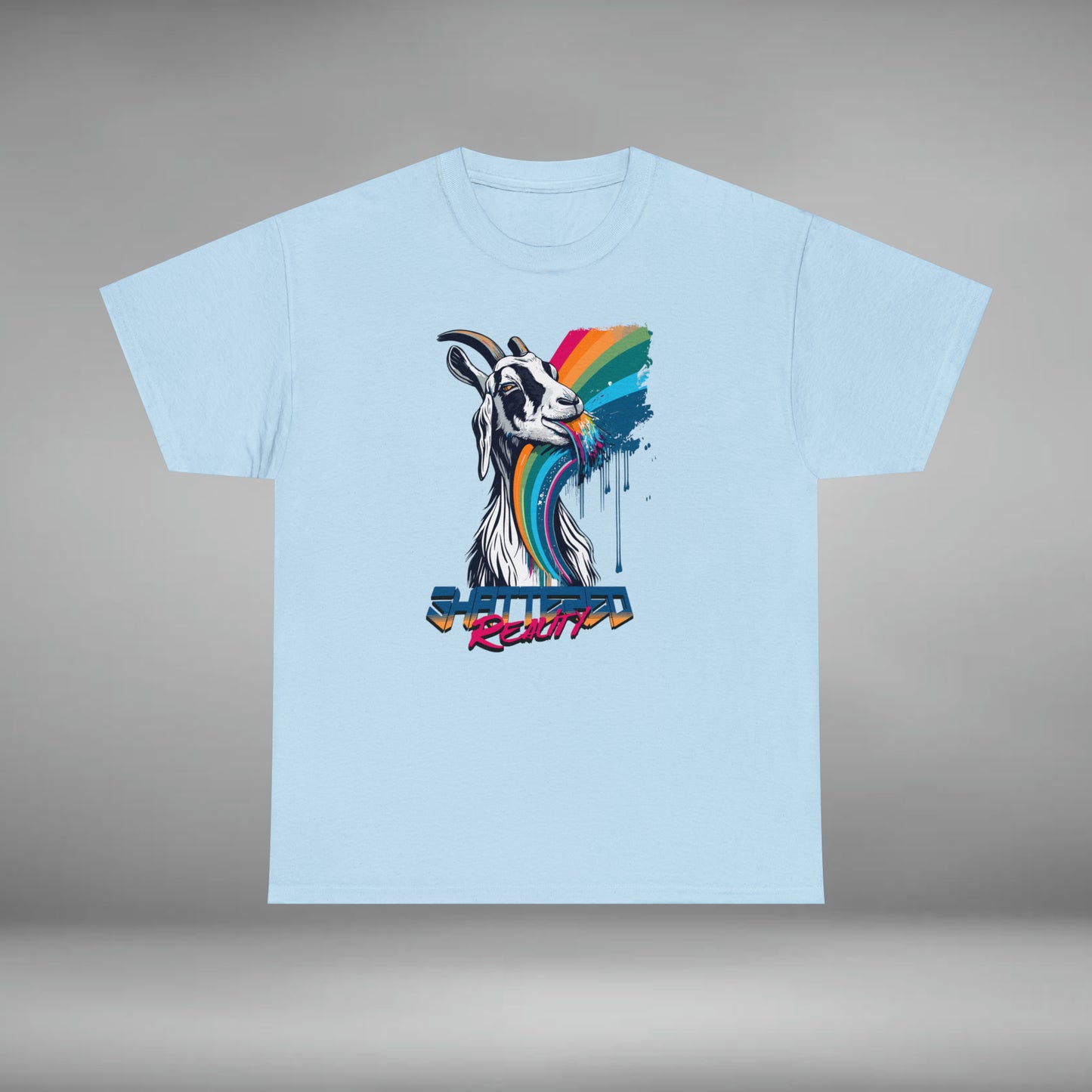 Shattered Reality, Rainbow Goat, Unisex Heavy Cotton Tee