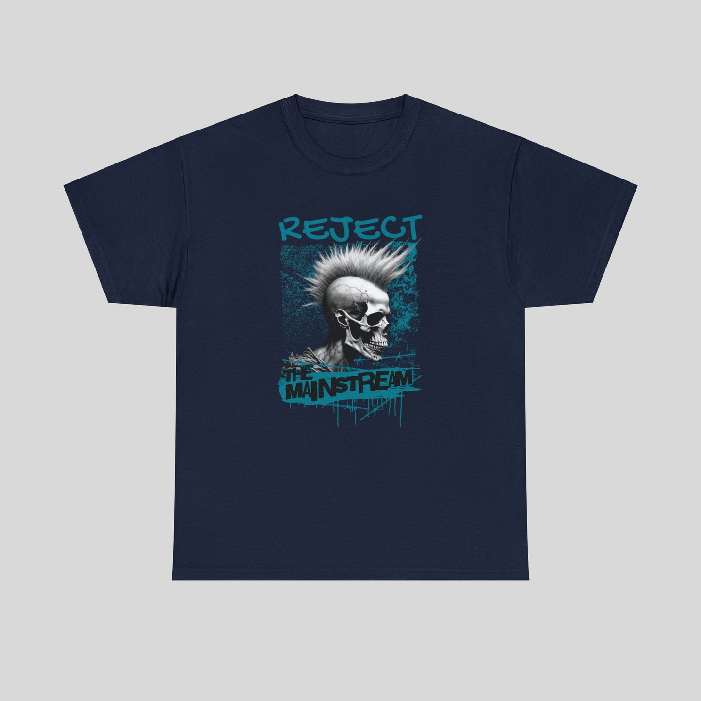 Reject the Mainstream, Punk Skull, Unisex Heavy Cotton Tee