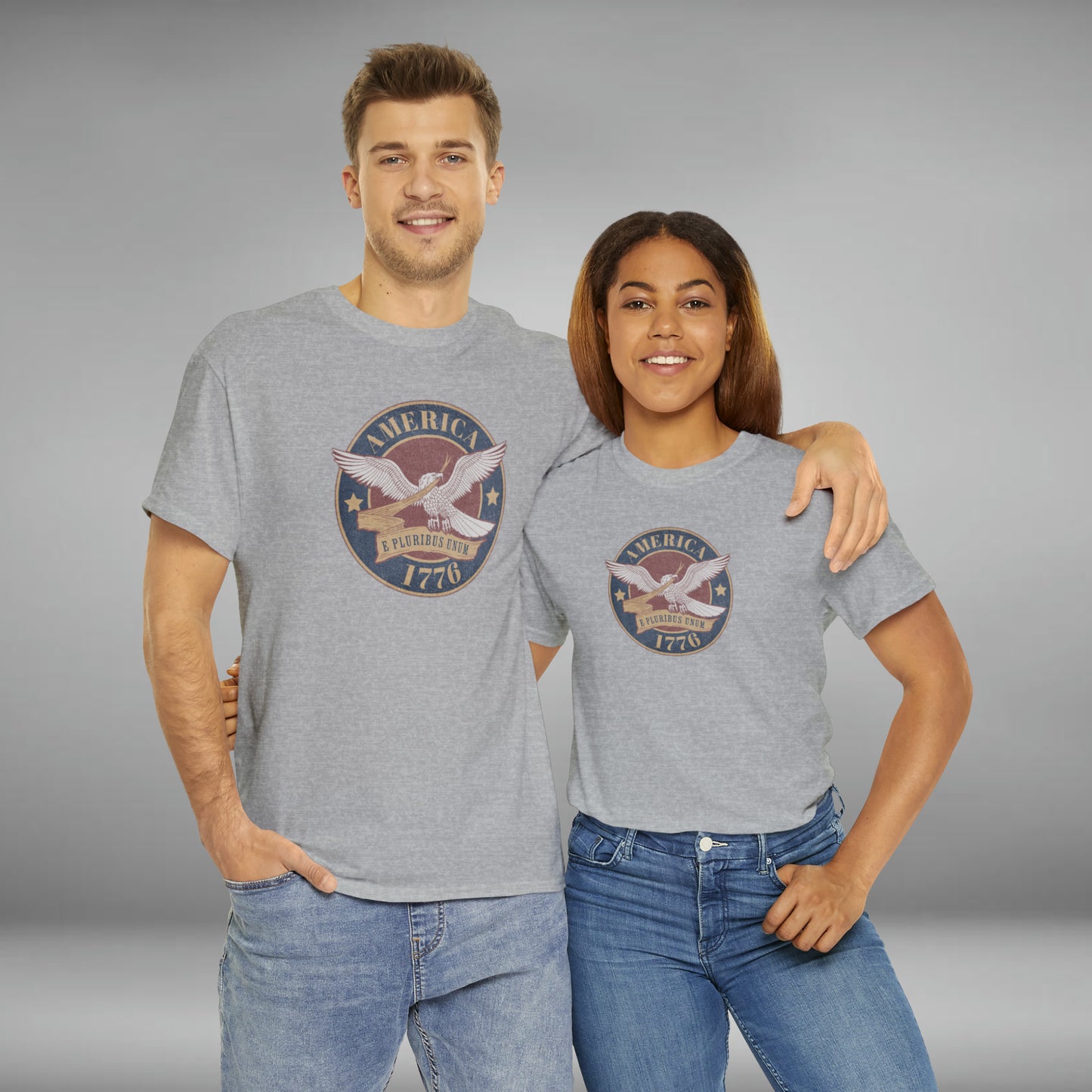 America 1776, E Pluribus Unum Unisex Heavy Cotton Graphic Tee