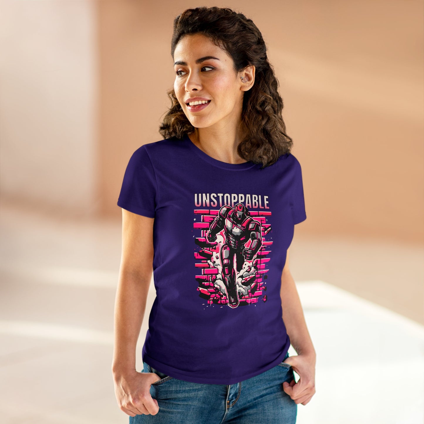 Unstoppable Robot Women's Midweight Cotton Tee