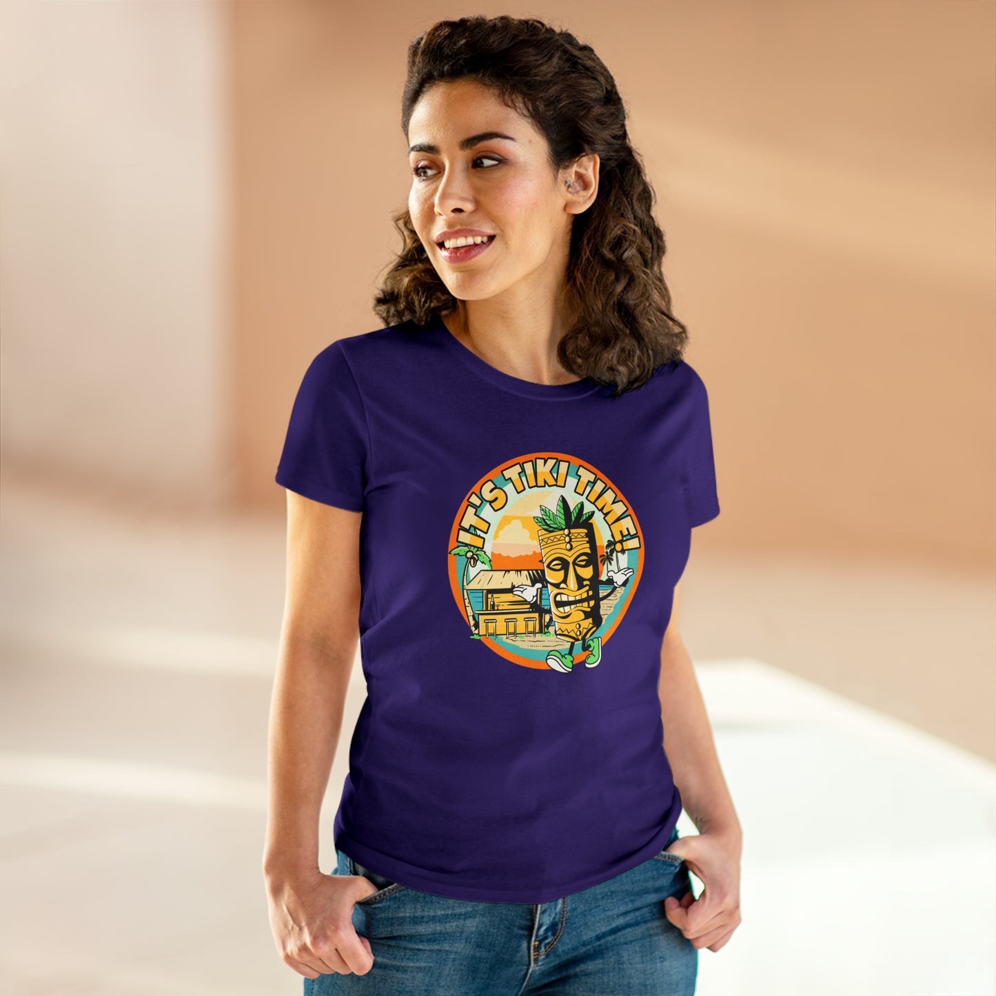 It's Tiki Time! Women's Midweight Cotton Tee