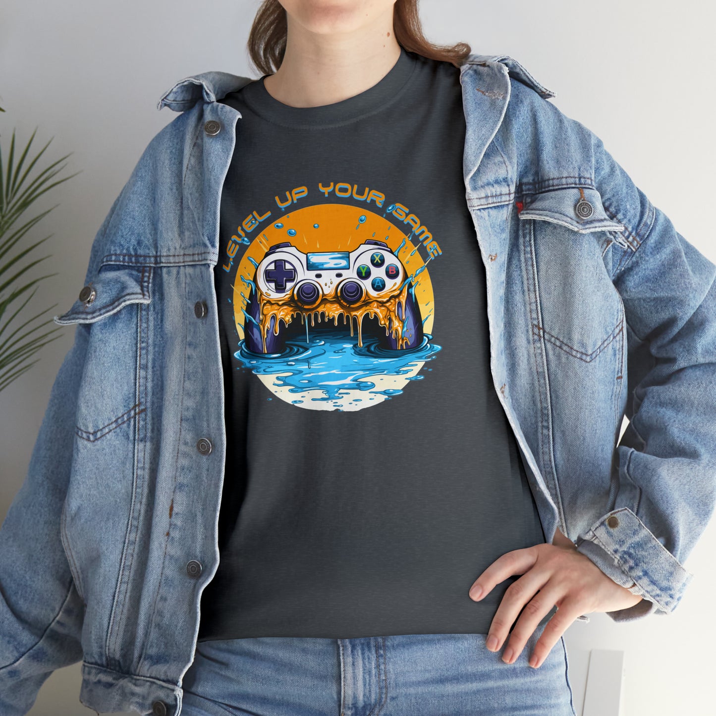Level Up Your Game, Game Controller Unisex Heavy Cotton Tee