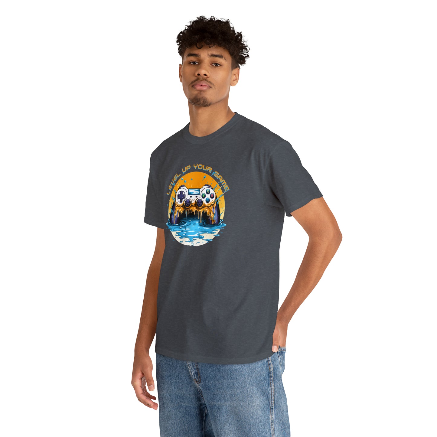 Level Up Your Game, Game Controller Unisex Heavy Cotton Tee