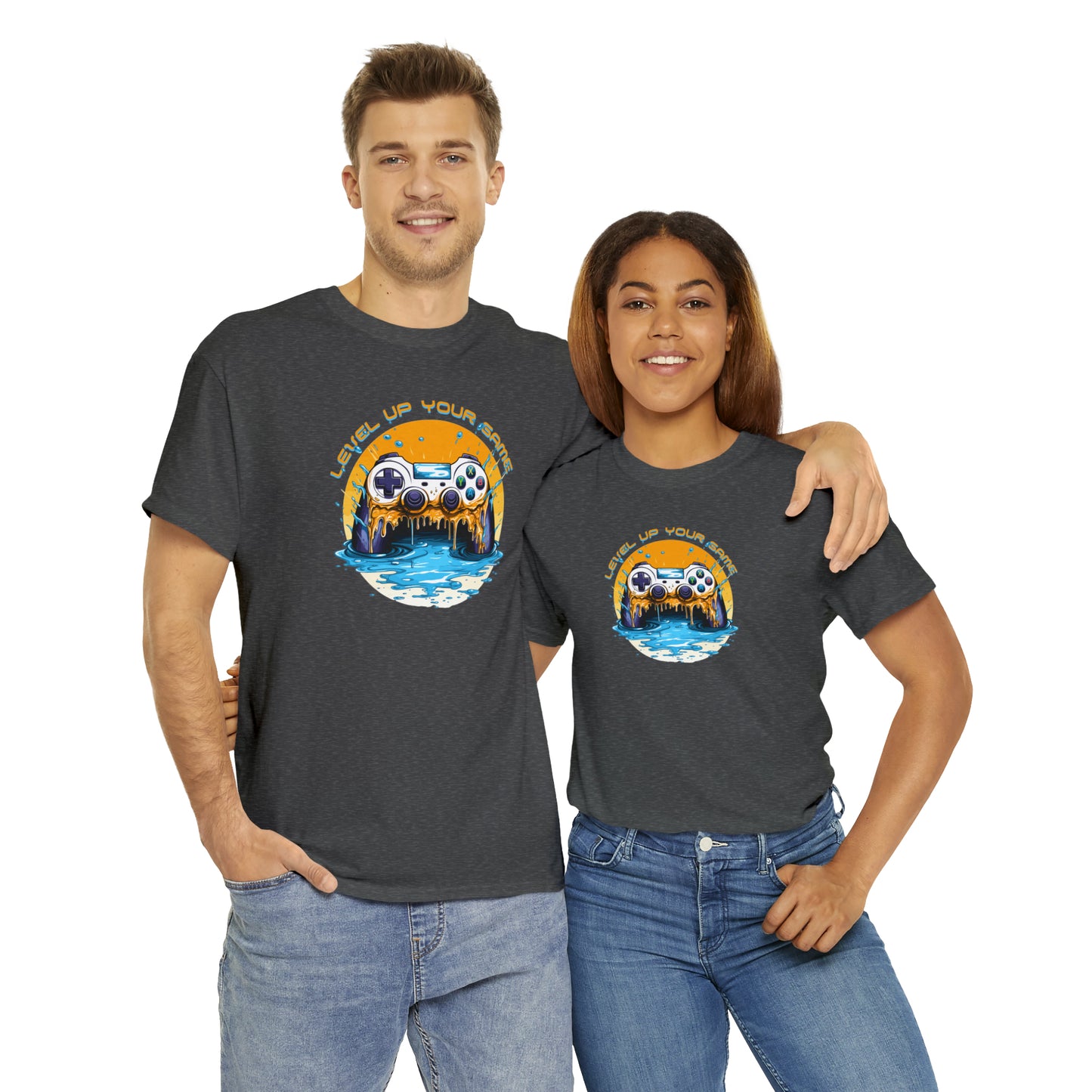 Level Up Your Game, Game Controller Unisex Heavy Cotton Tee