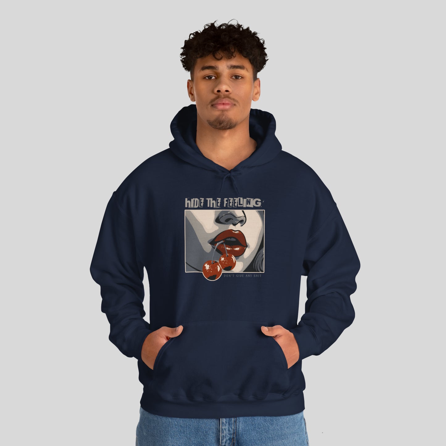 Hide The Feeling, Comic Girl Unisex Heavy Blend™ Hooded Sweatshirt