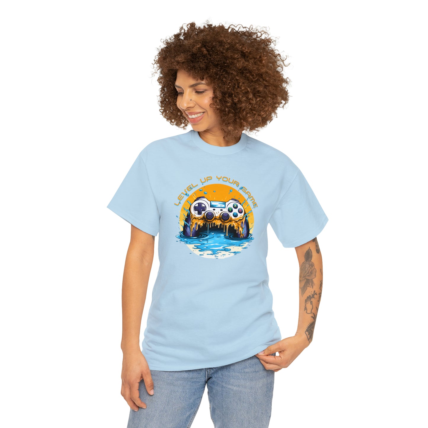 Level Up Your Game, Game Controller Unisex Heavy Cotton Tee