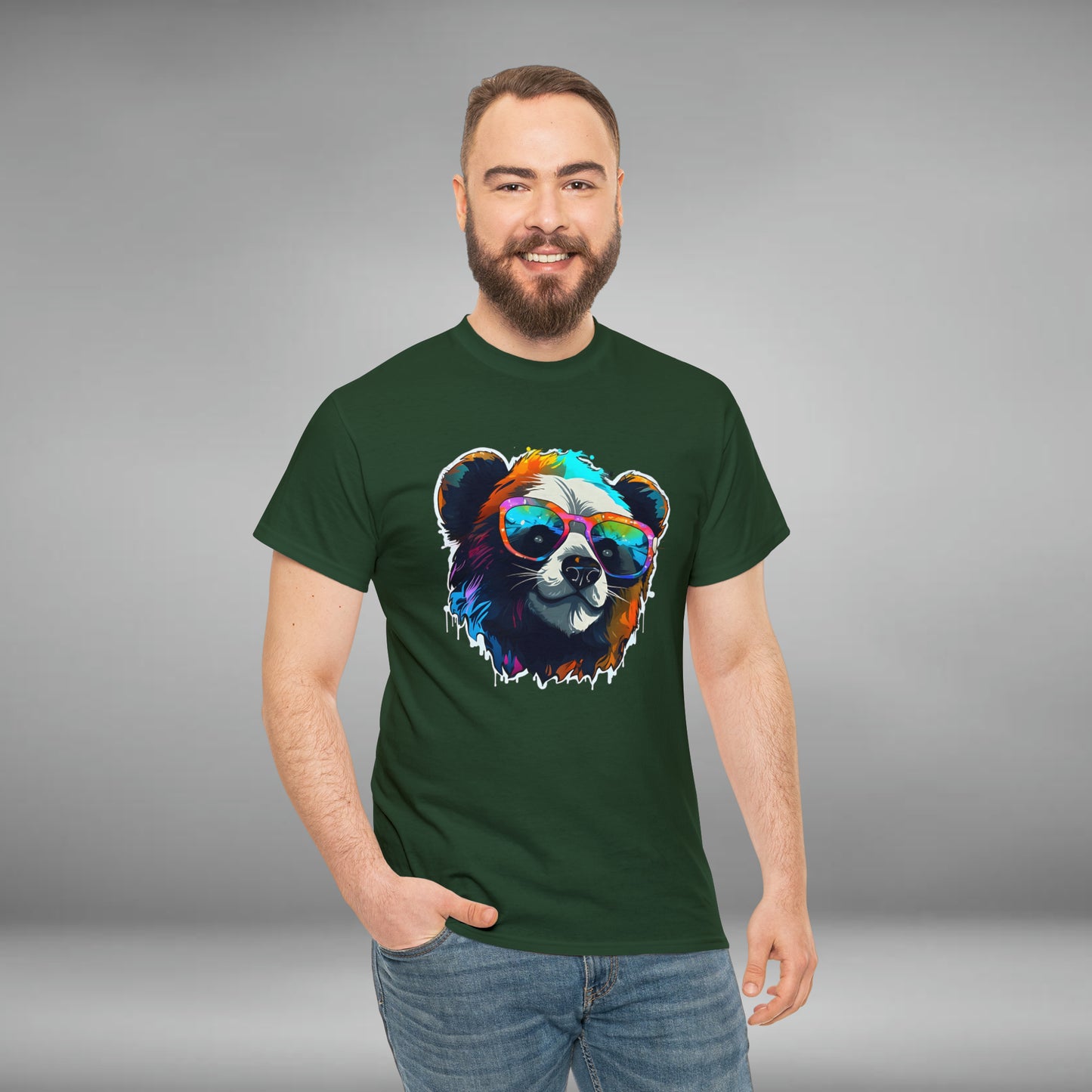 Panda Bear custom Unisex Heavy Cotton Graphic Tee