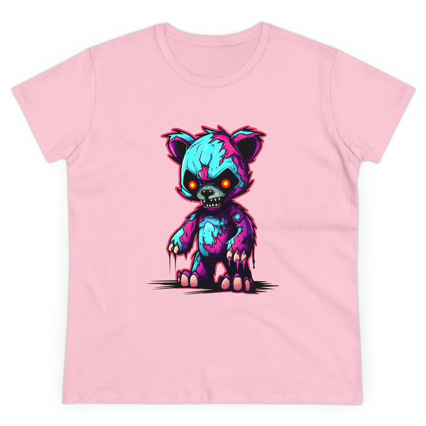 Zombie Teddy Bear, Custom Women's Midweight Cotton Tee