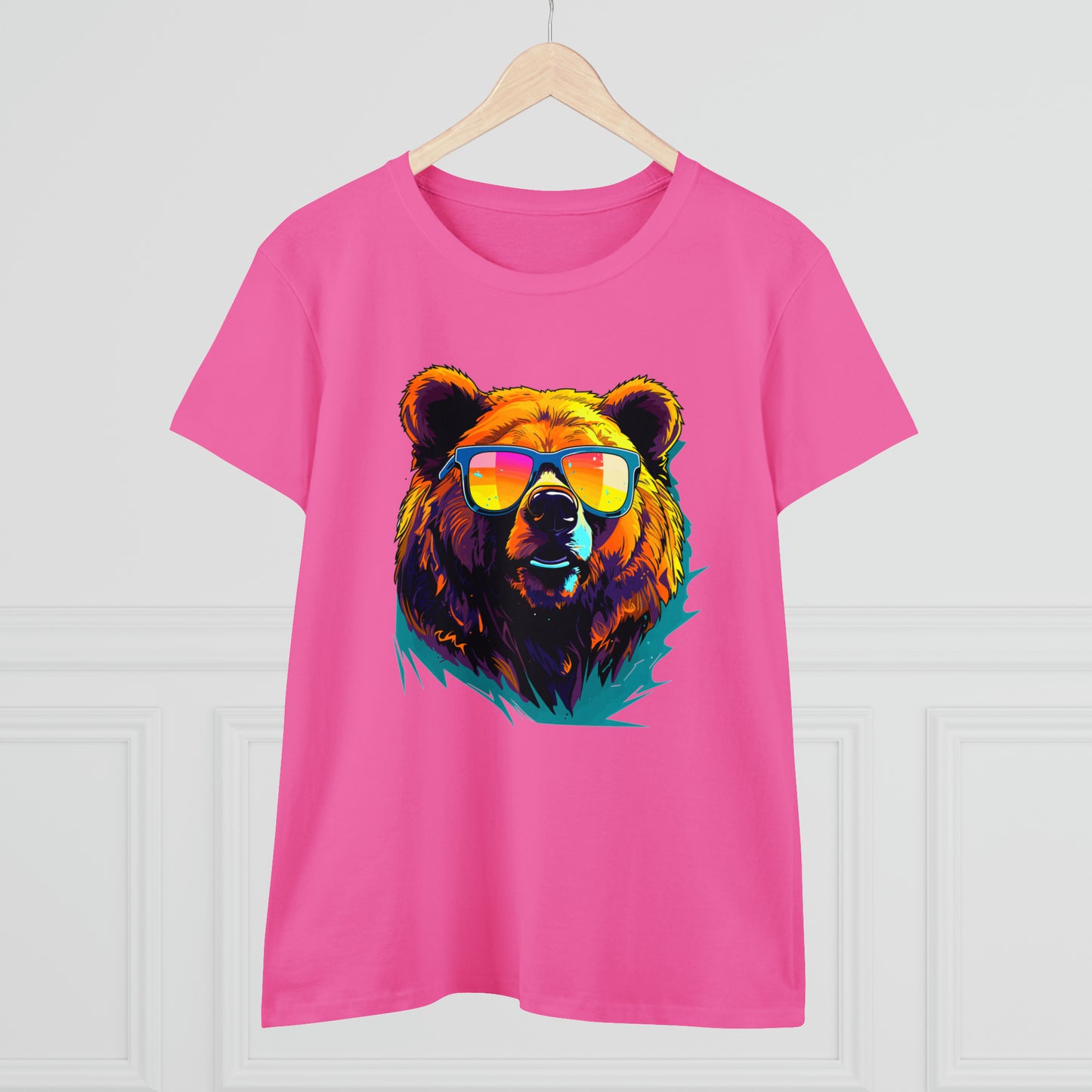 Cool Bear Wearing Sunglasses Women's Midweight Cotton Tee