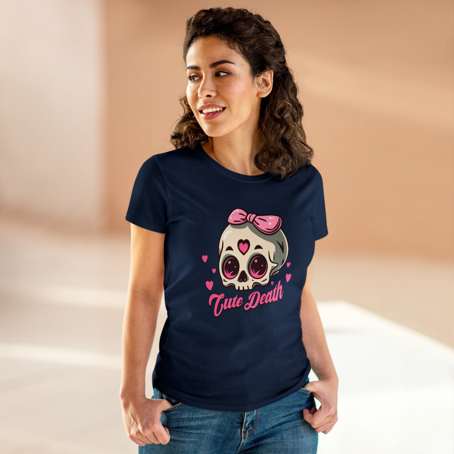 Cute Death, Skull Women's Midweight Cotton Tee
