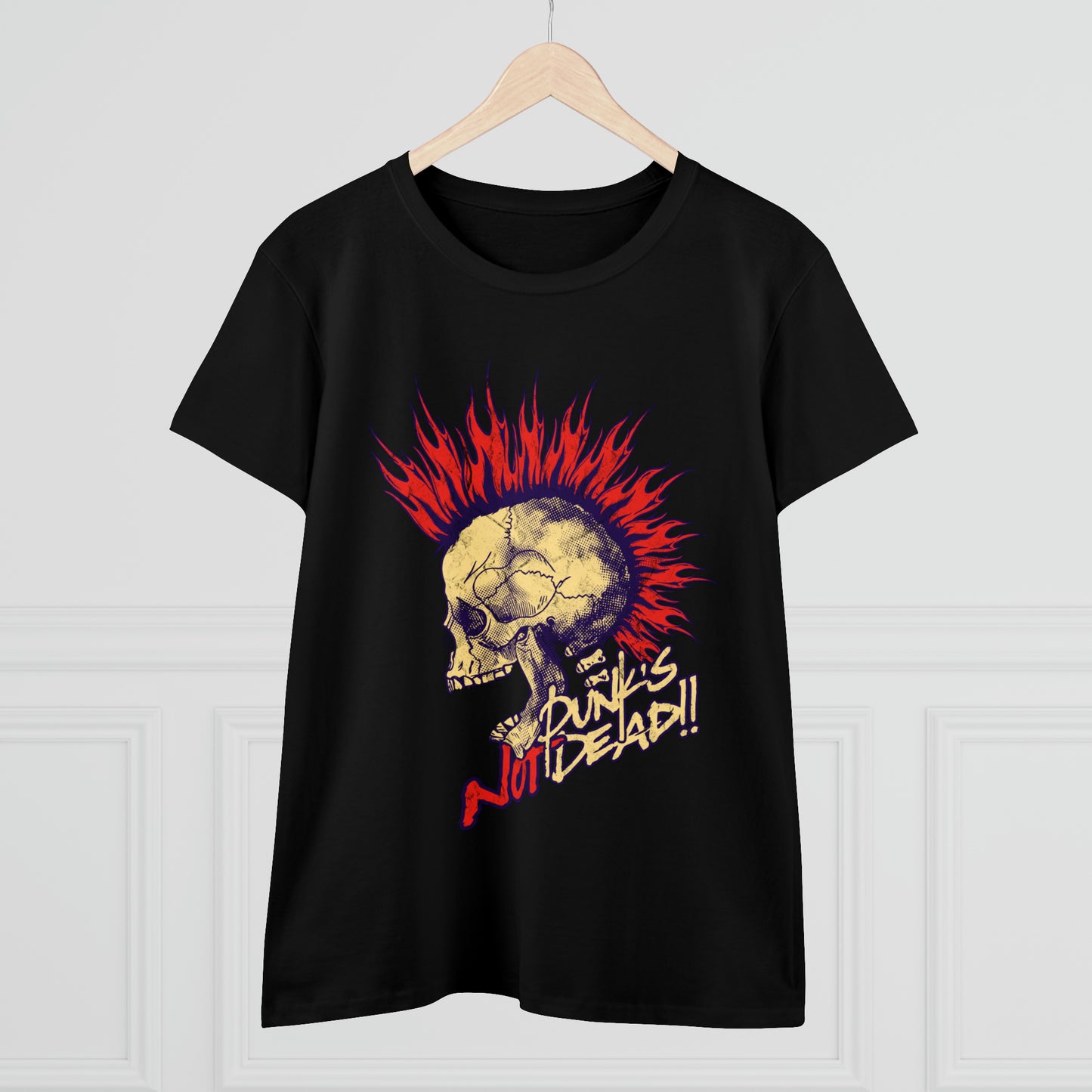 Punk's Not Dead, Skull Women's Midweight Cotton Tee