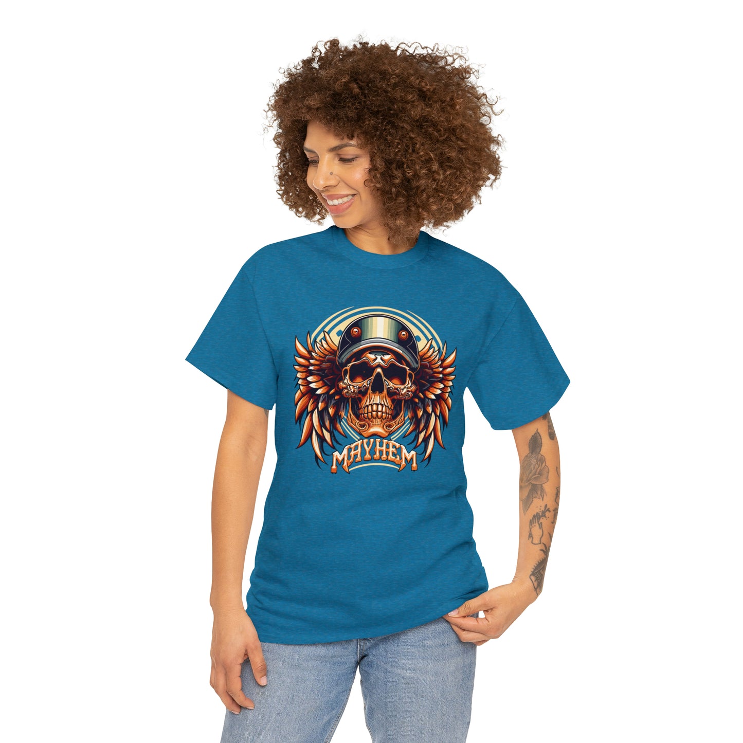 MAYHEM, Winged Skull Unisex Heavy Cotton Tee