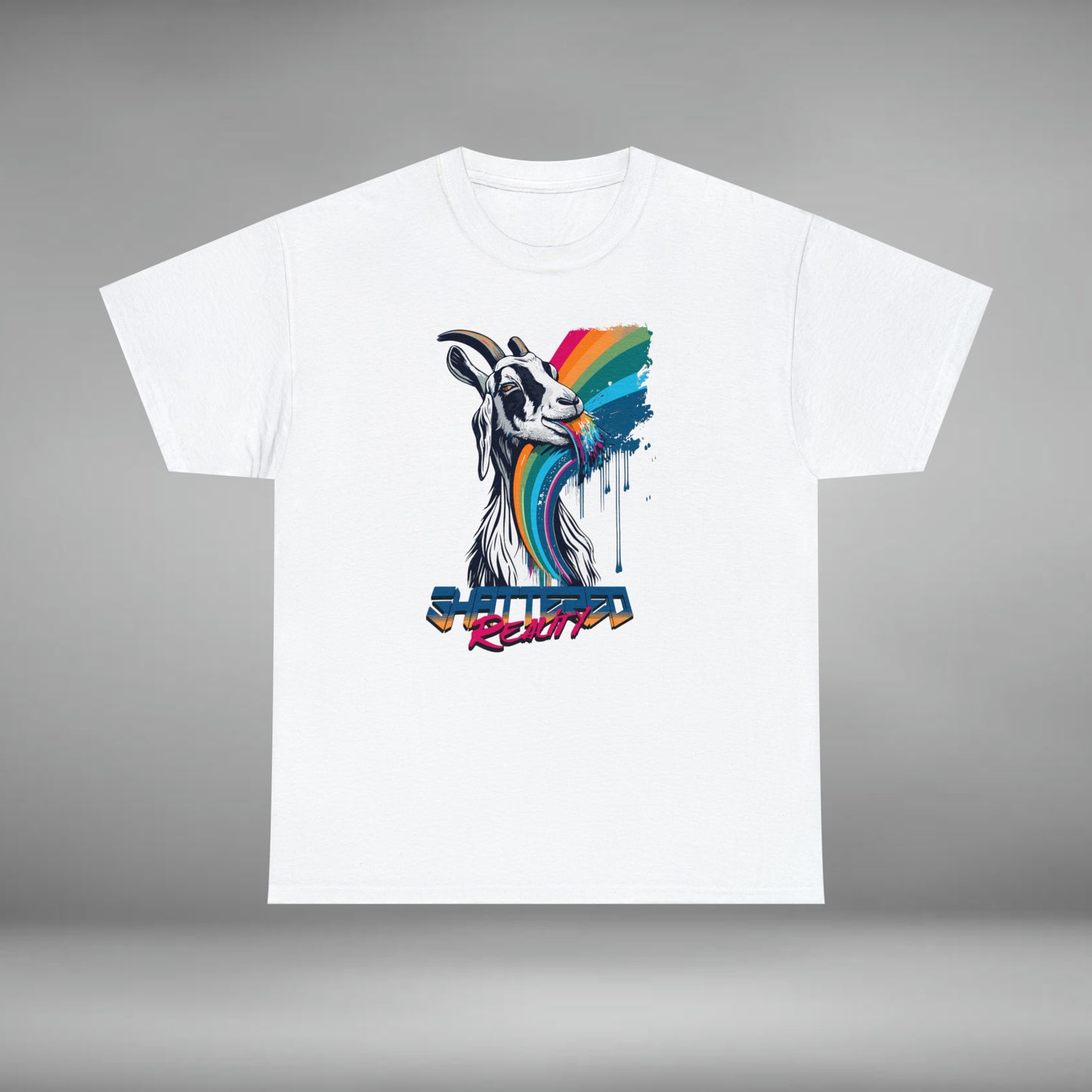 Shattered Reality, Rainbow Goat, Unisex Heavy Cotton Tee