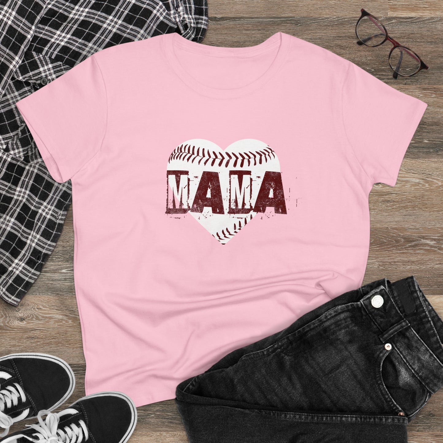 Baseball Mama, Women's Midweight Cotton Tee