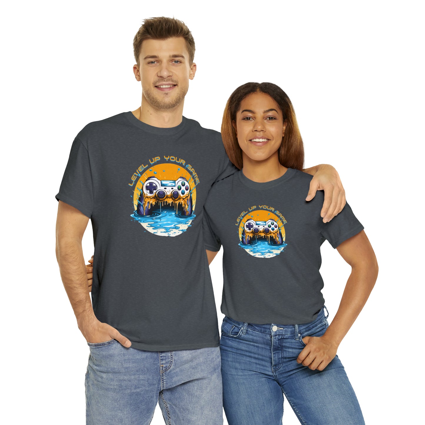 Level Up Your Game, Game Controller Unisex Heavy Cotton Tee