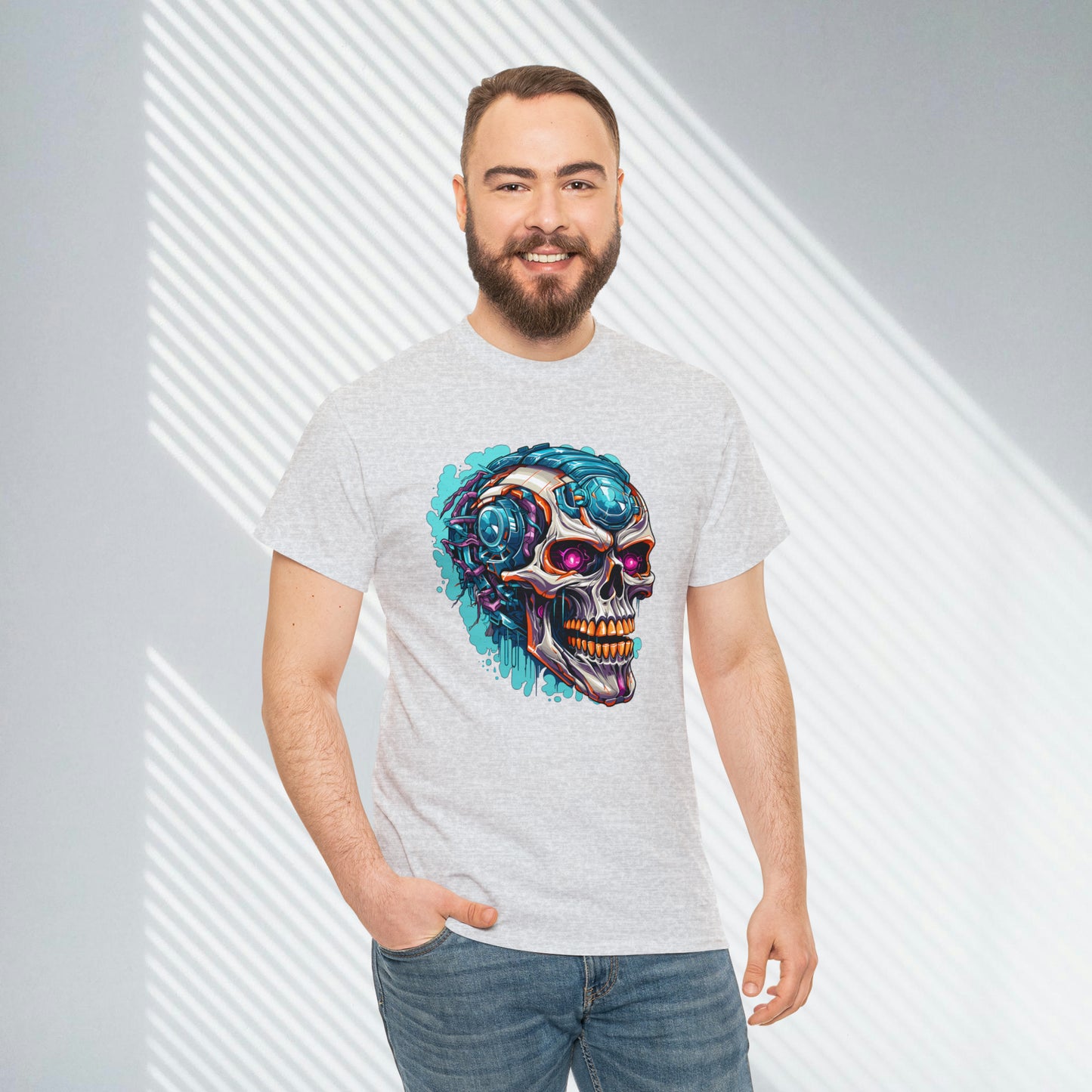 biomechanical Skull Unisex Heavy Cotton Tee
