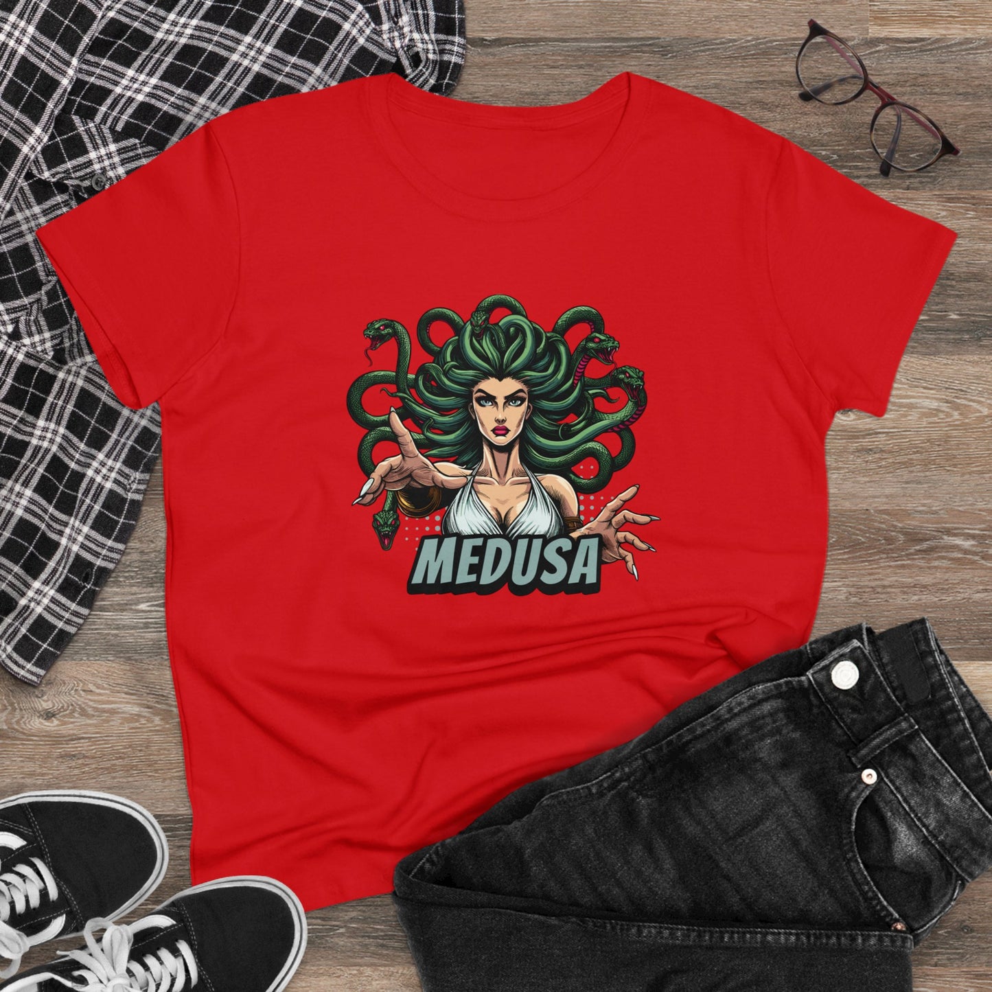 Medusa, Women's Midweight Cotton Tee