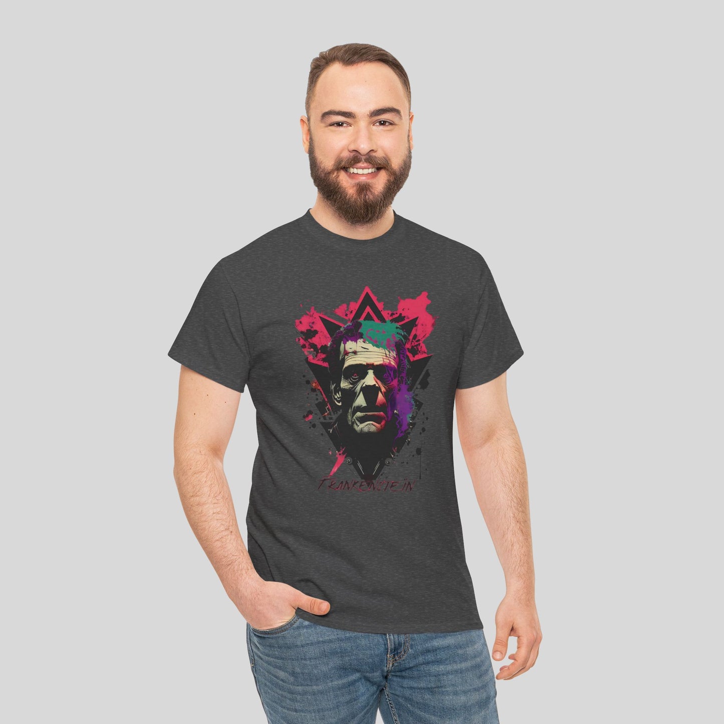 Frankenstein, Custom Graphic Unisex Heavy Cotton Tee