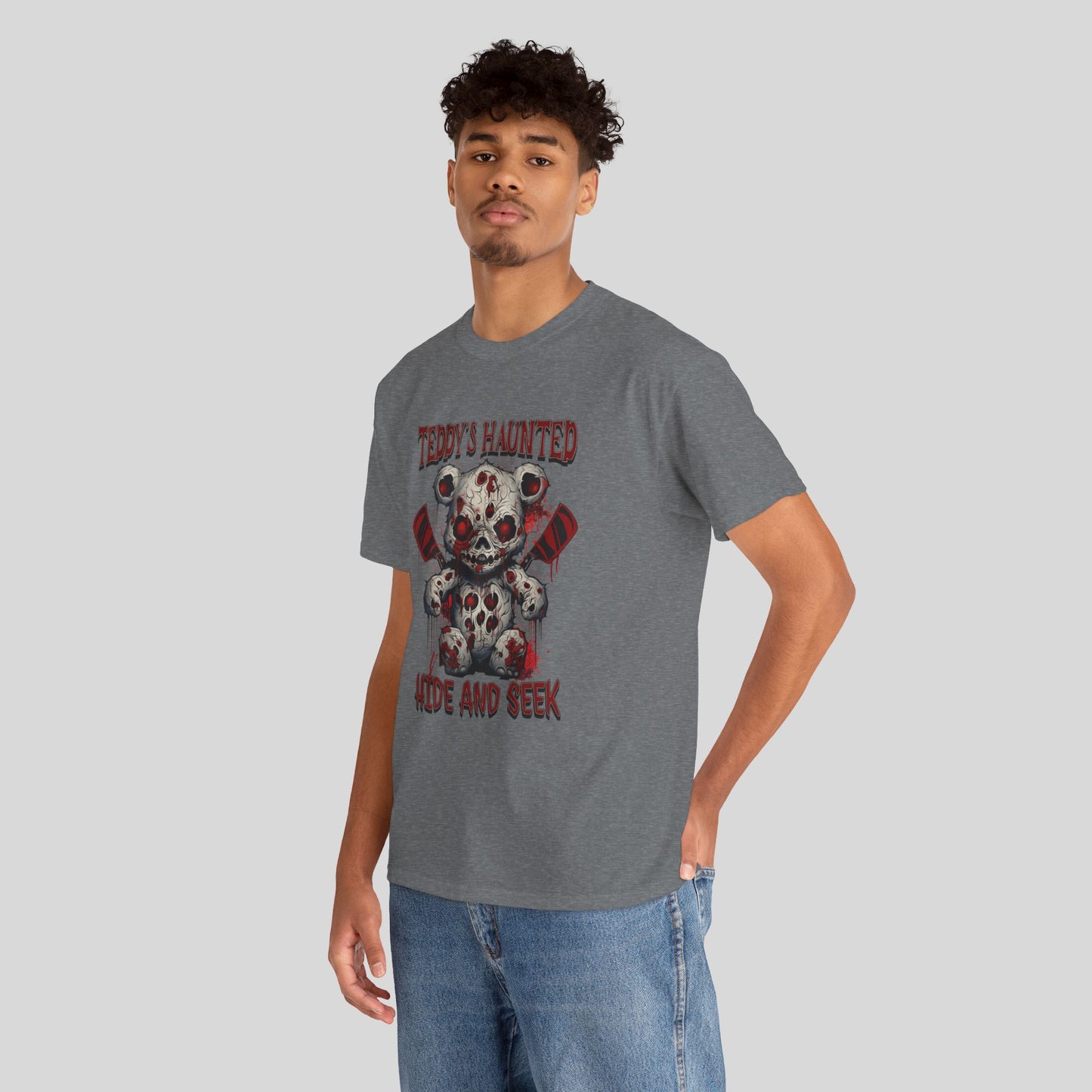 Teddy's Haunted Hide and Seek, Unisex Heavy Cotton Tee