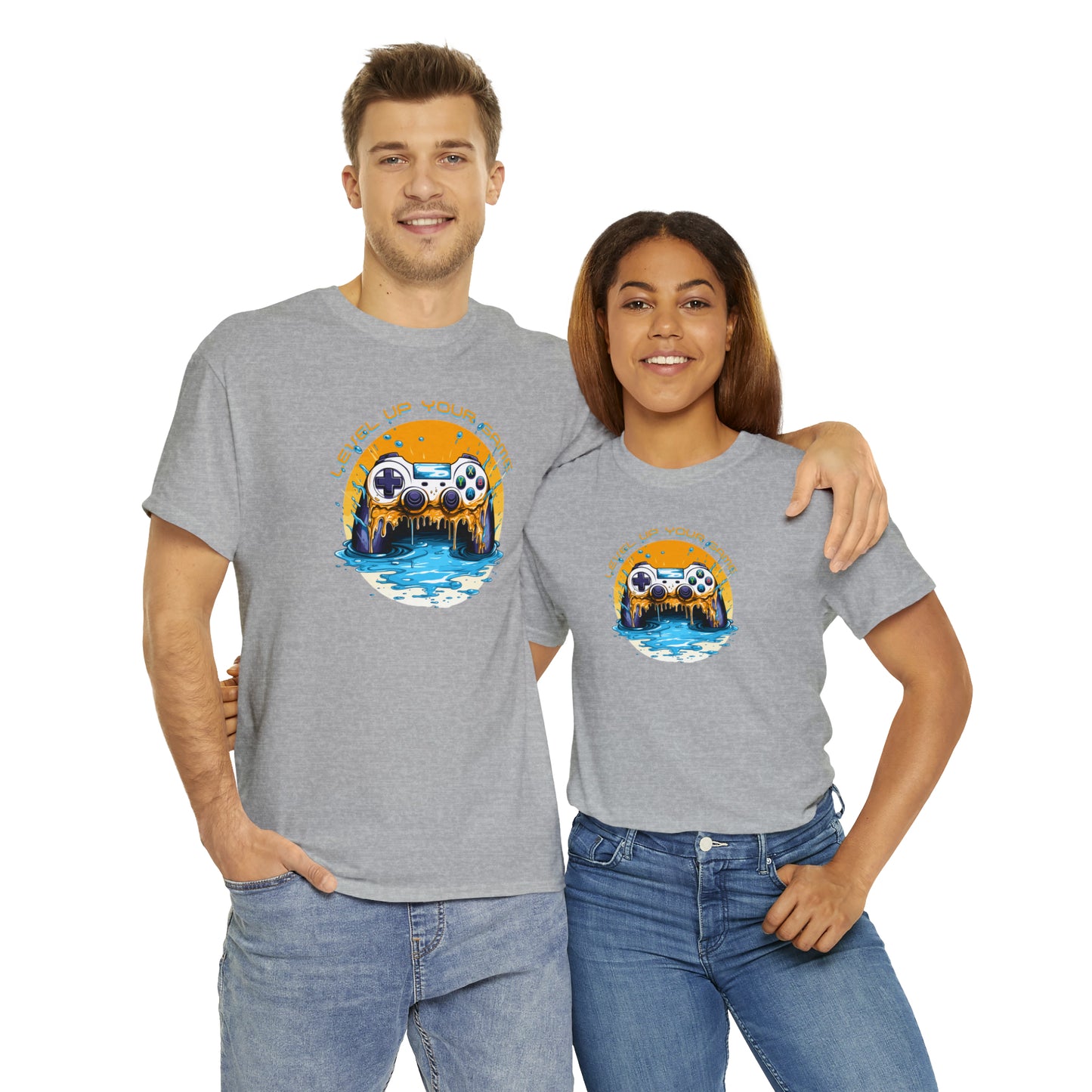 Level Up Your Game, Game Controller Unisex Heavy Cotton Tee
