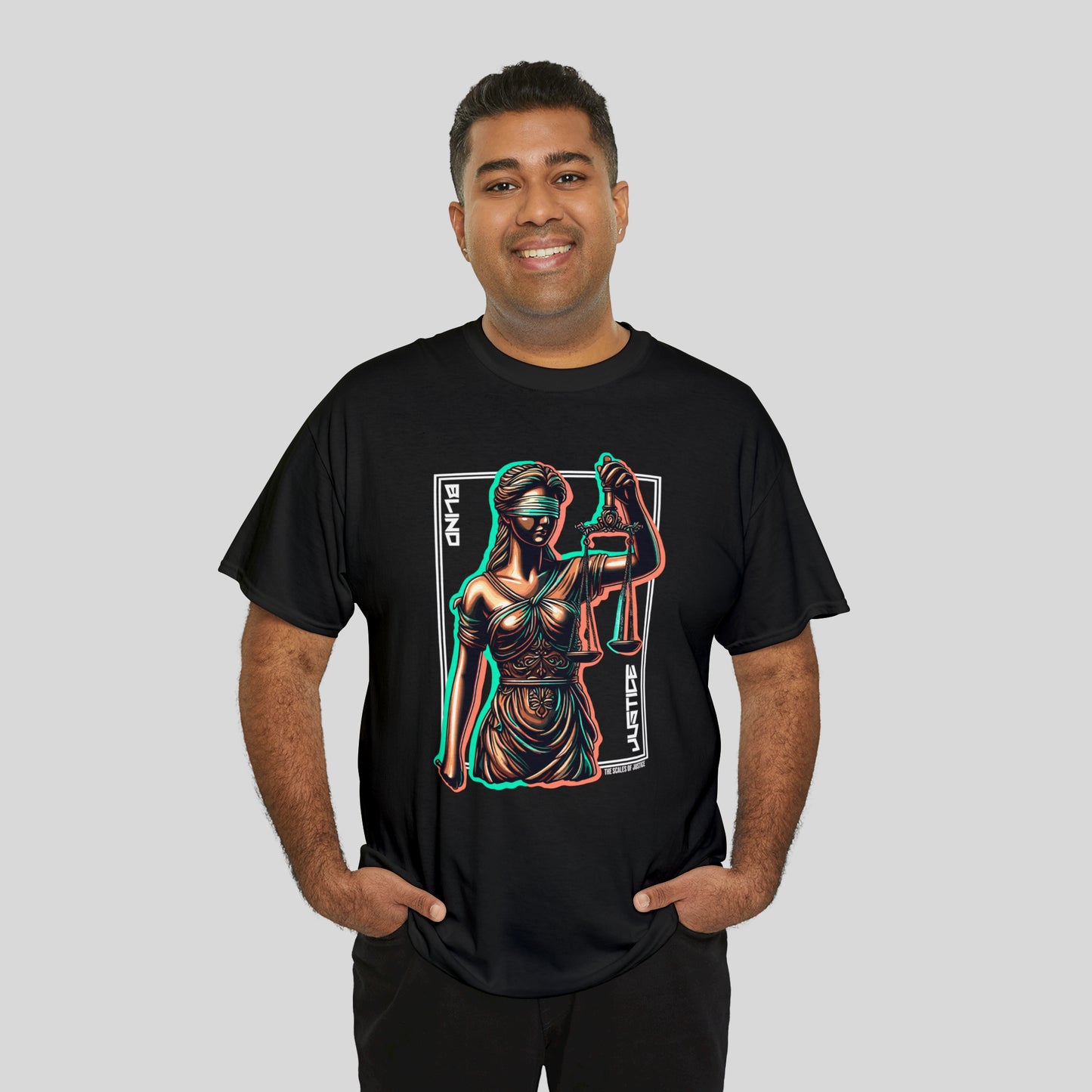 Blind Justice, Lady Justice, Unisex Heavy Cotton Tee