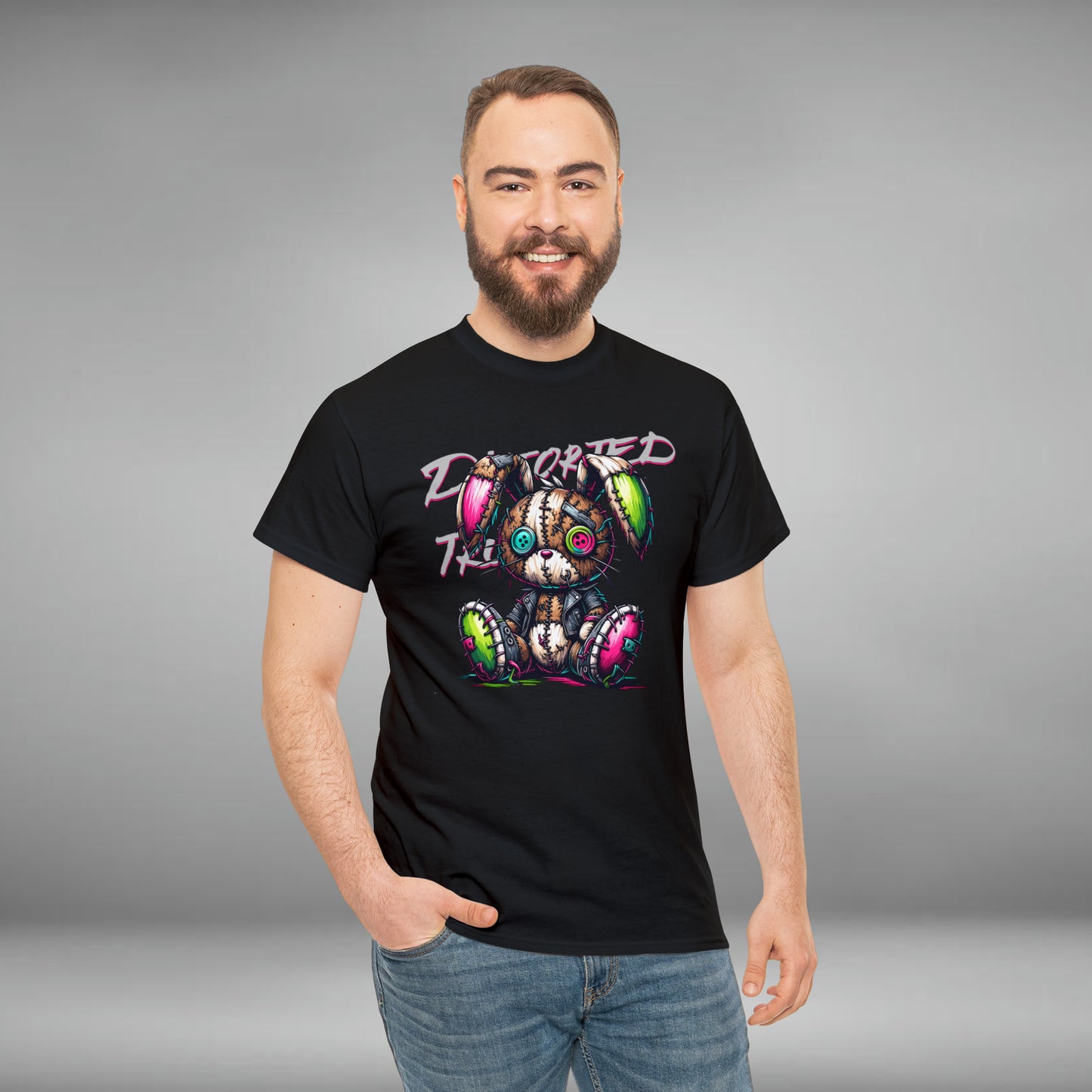 Distorted Truth, Ragdoll Bunny, Unisex Heavy Cotton Tee