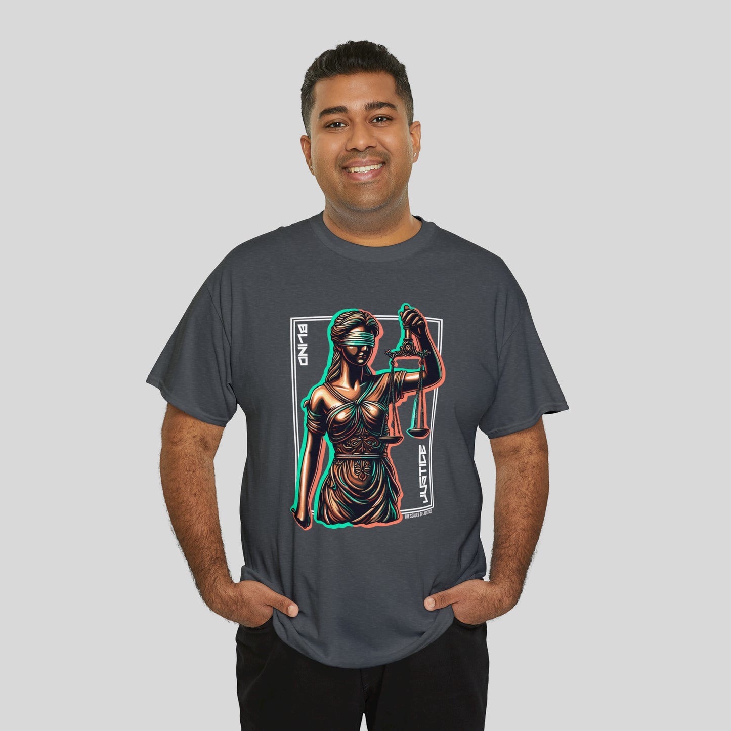 Blind Justice, Lady Justice, Unisex Heavy Cotton Tee