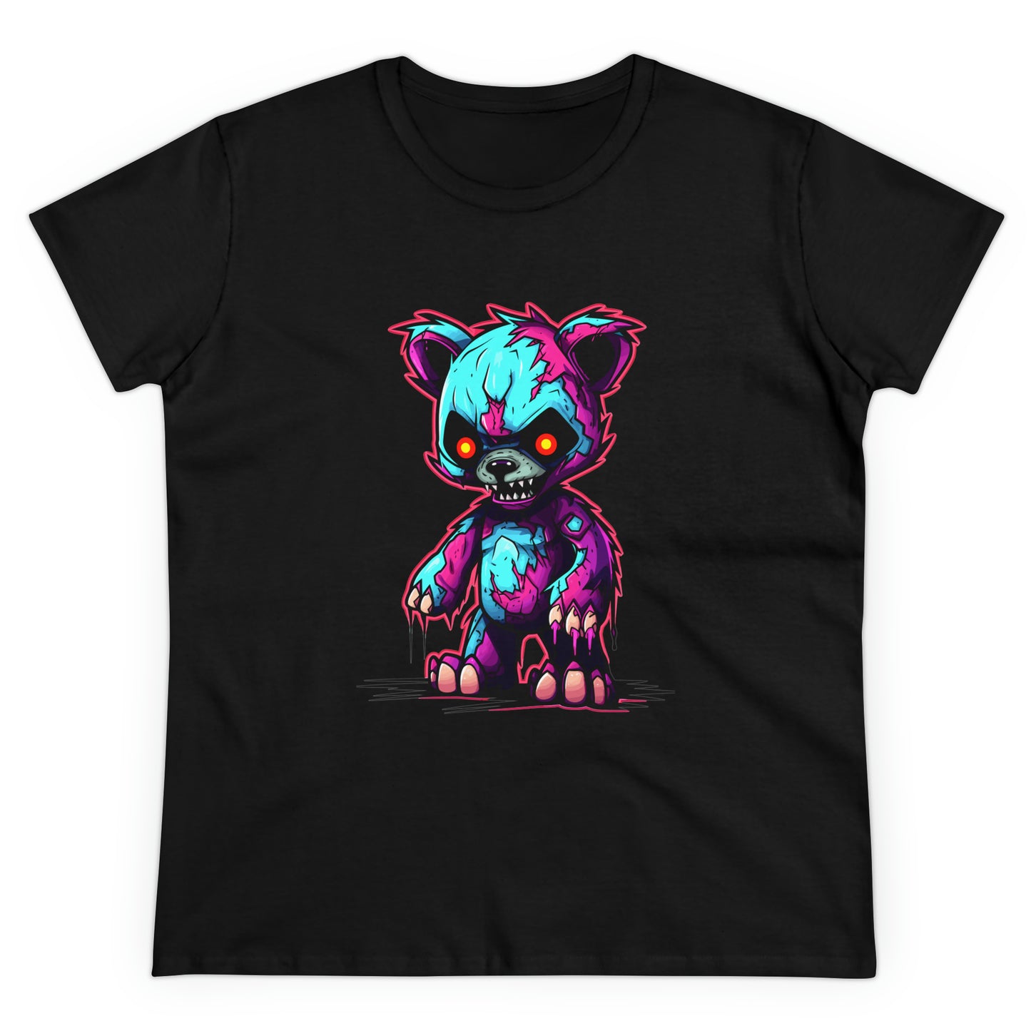 Zombie Teddy Bear, Custom Women's Midweight Cotton Tee
