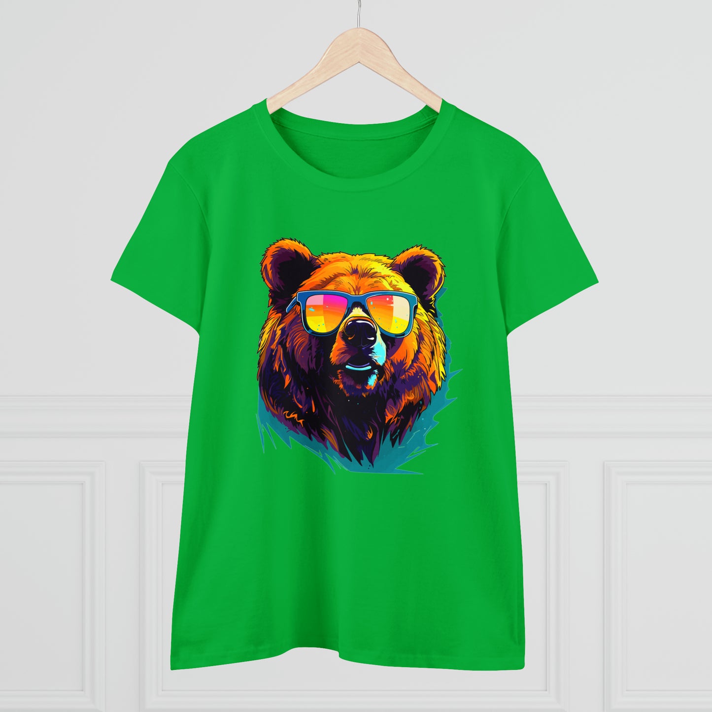 Cool Bear Wearing Sunglasses Women's Midweight Cotton Tee