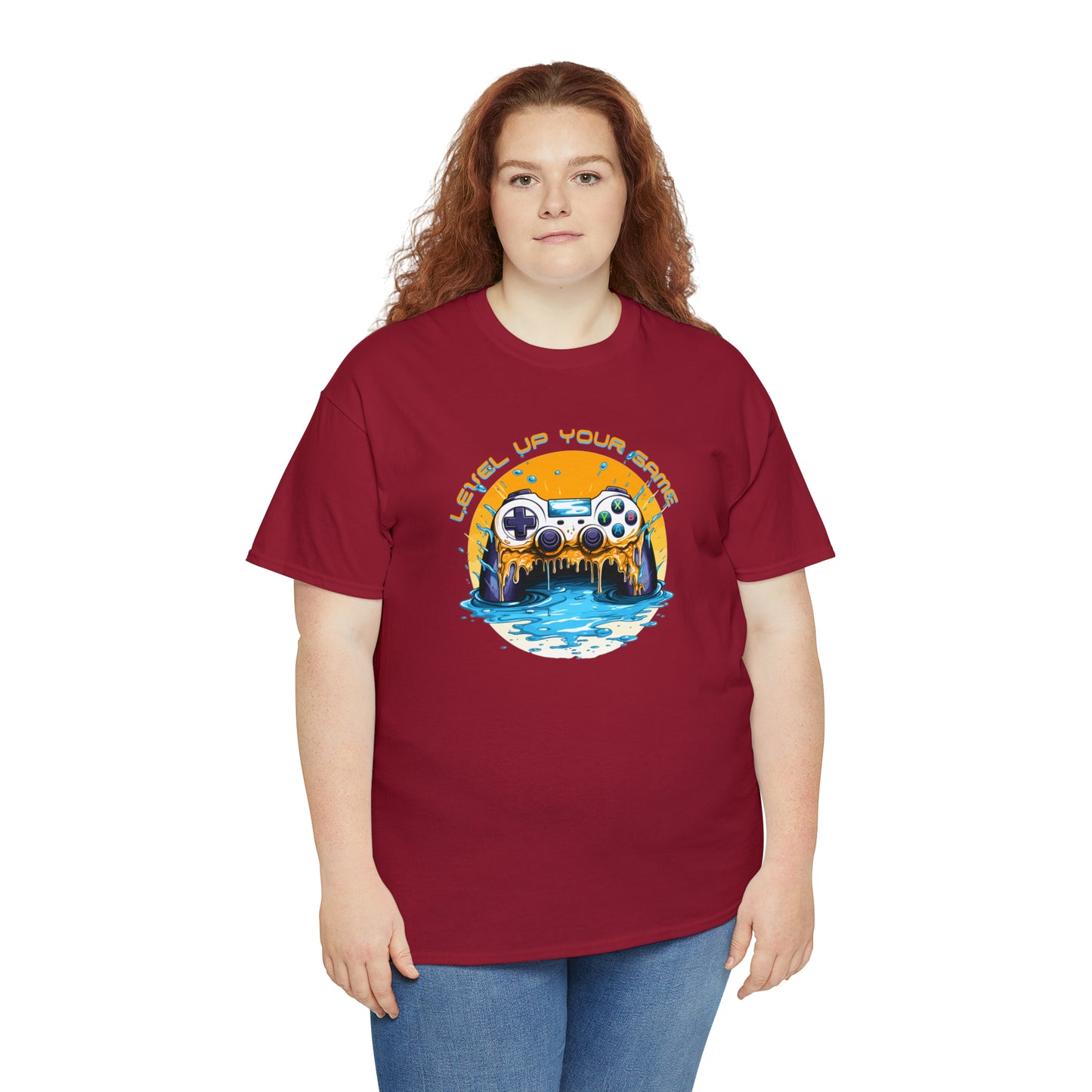 Level Up Your Game, Game Controller Unisex Heavy Cotton Tee