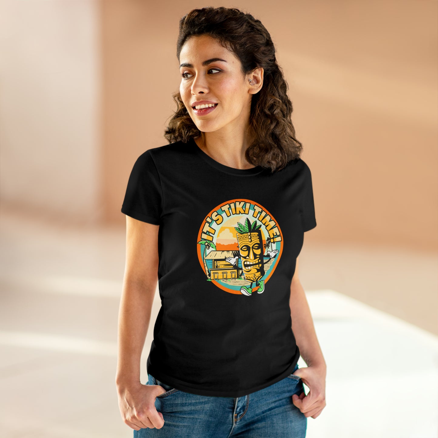 It's Tiki Time! Women's Midweight Cotton Tee
