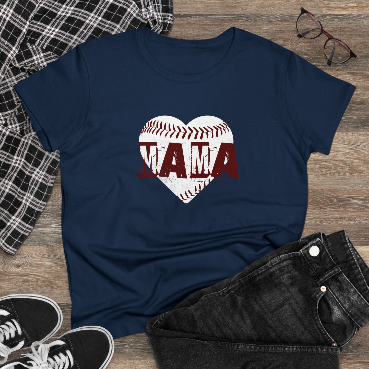 Baseball Mama, Women's Midweight Cotton Tee