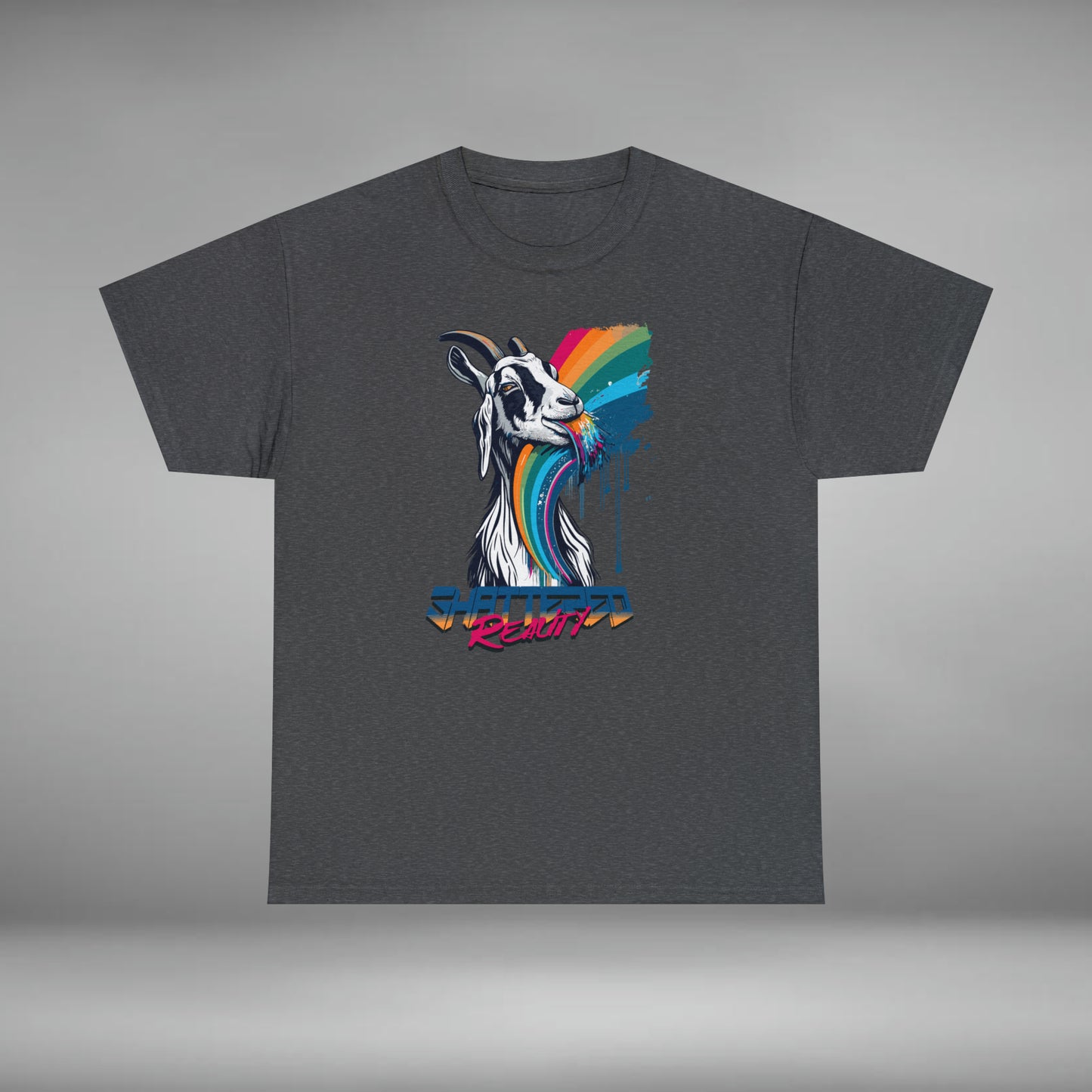 Shattered Reality, Rainbow Goat, Unisex Heavy Cotton Tee