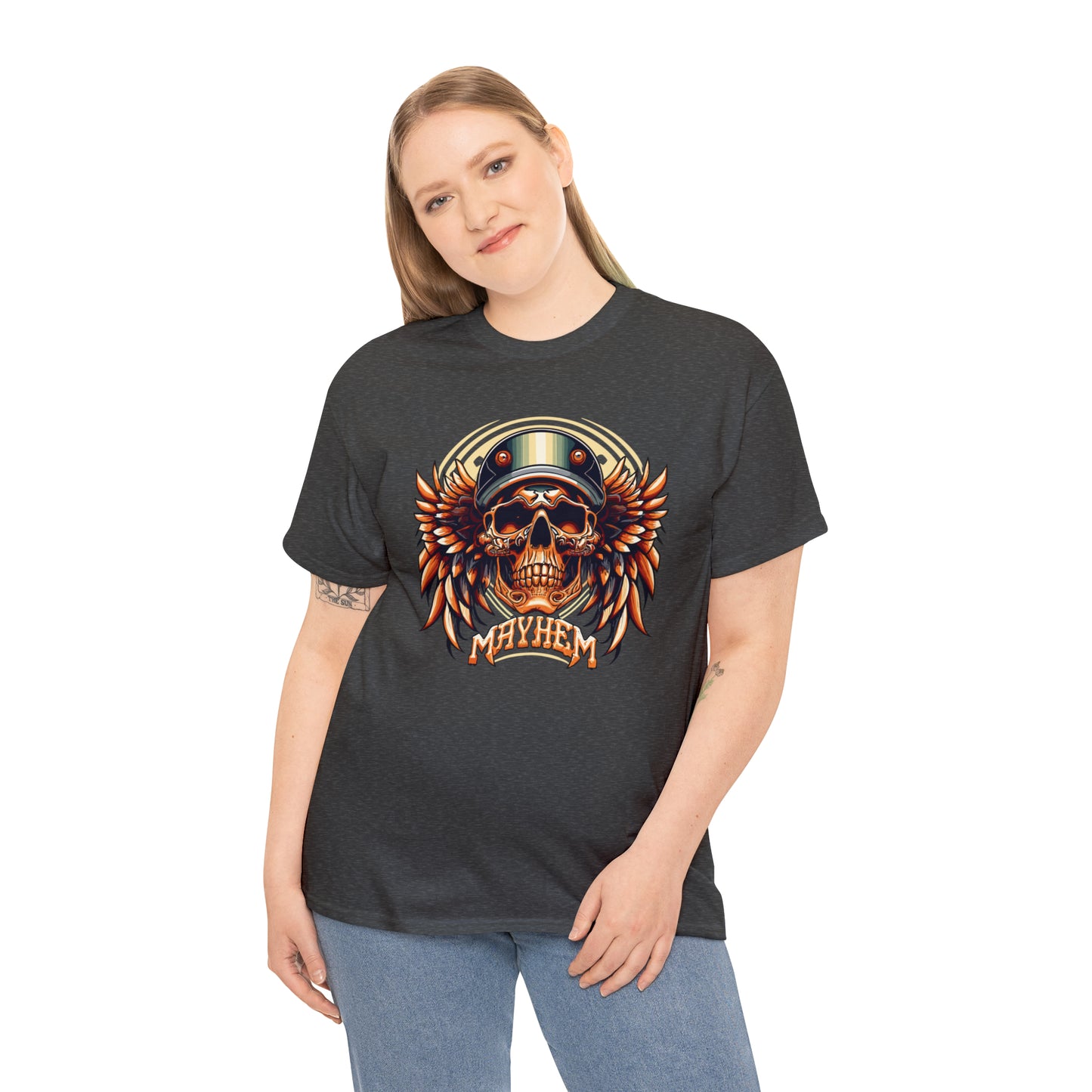 MAYHEM, Winged Skull Unisex Heavy Cotton Tee