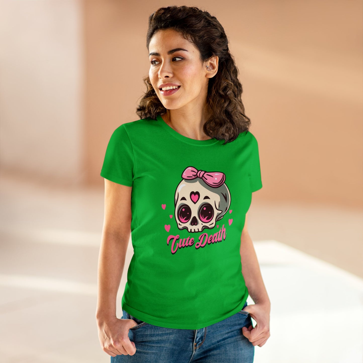 Cute Death, Skull Women's Midweight Cotton Tee