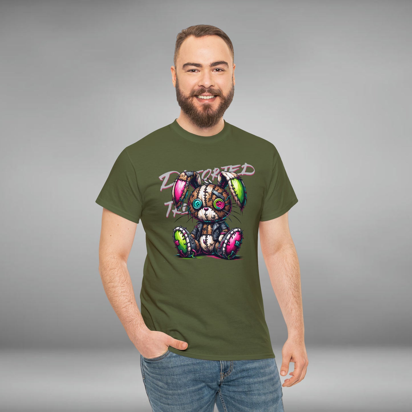 Distorted Truth, Ragdoll Bunny, Unisex Heavy Cotton Tee