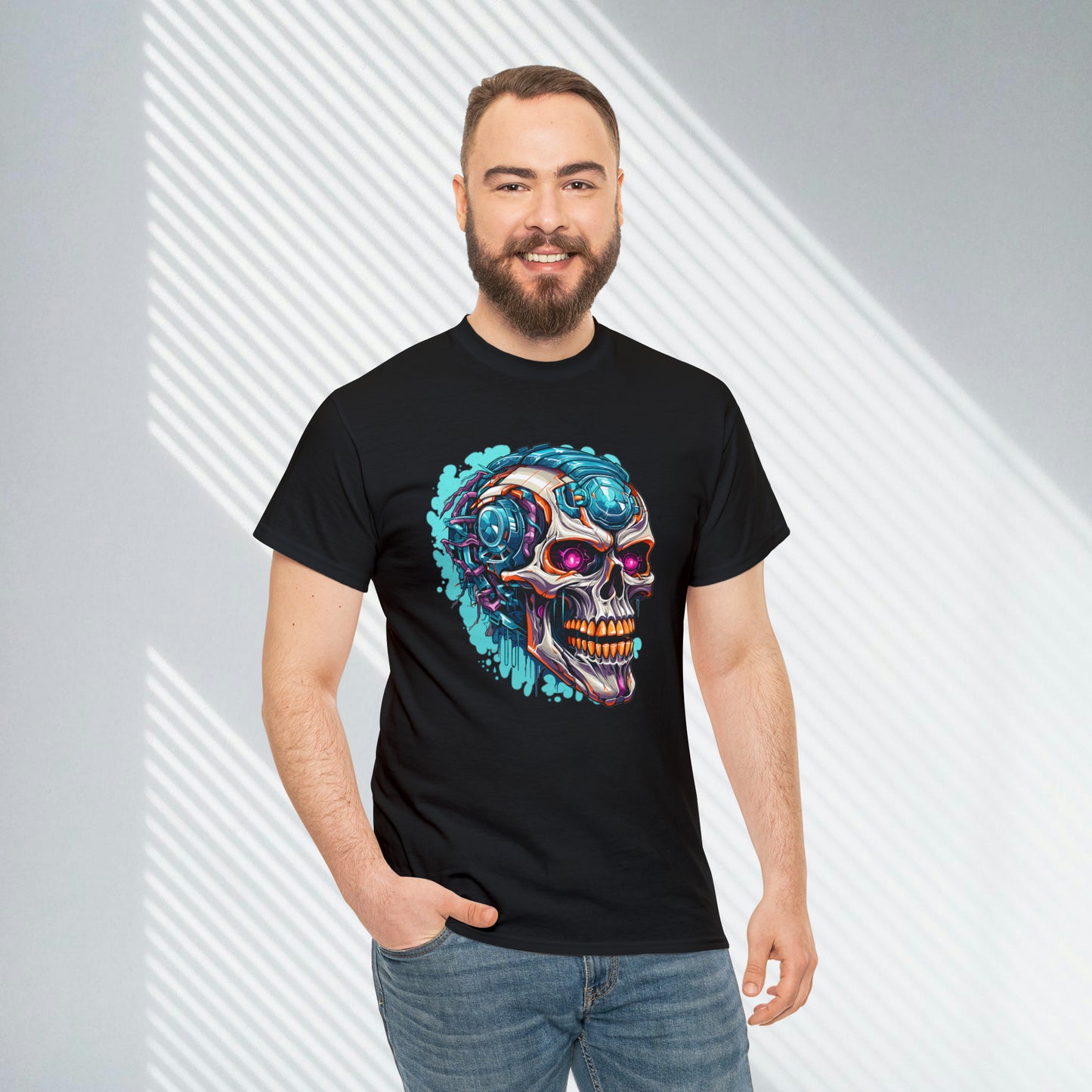 biomechanical Skull Unisex Heavy Cotton Tee