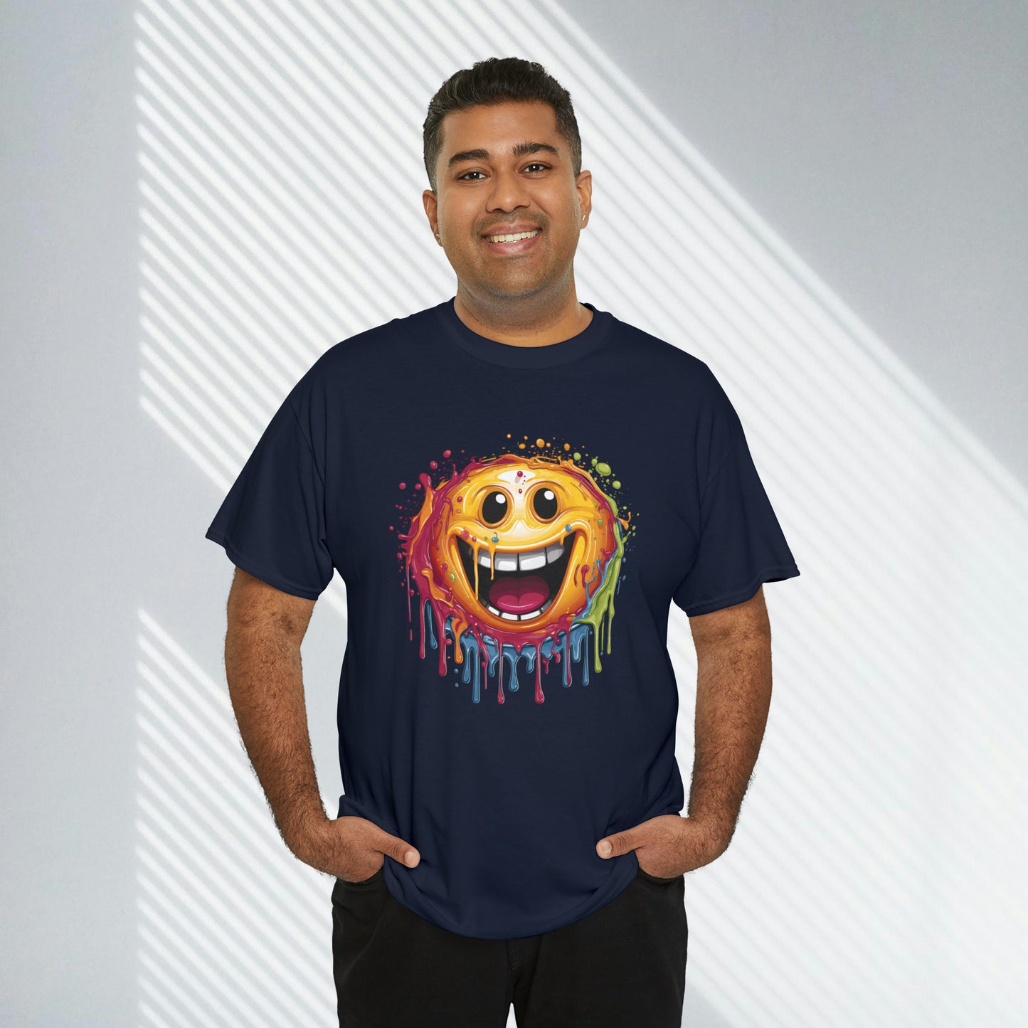 Paint Splatter Smiley Face Heavy Cotton Tee