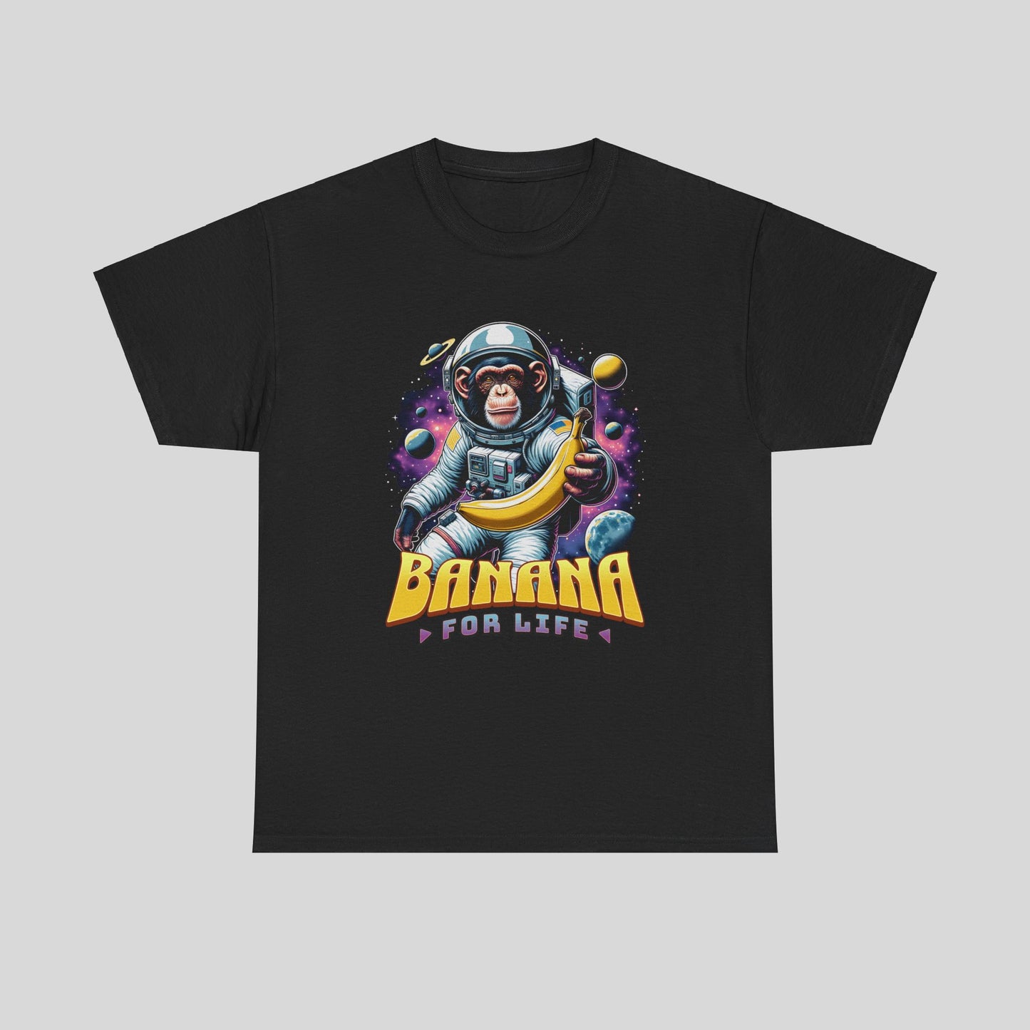 Banana for life, Monkey in Space Unisex Heavy Cotton Tee