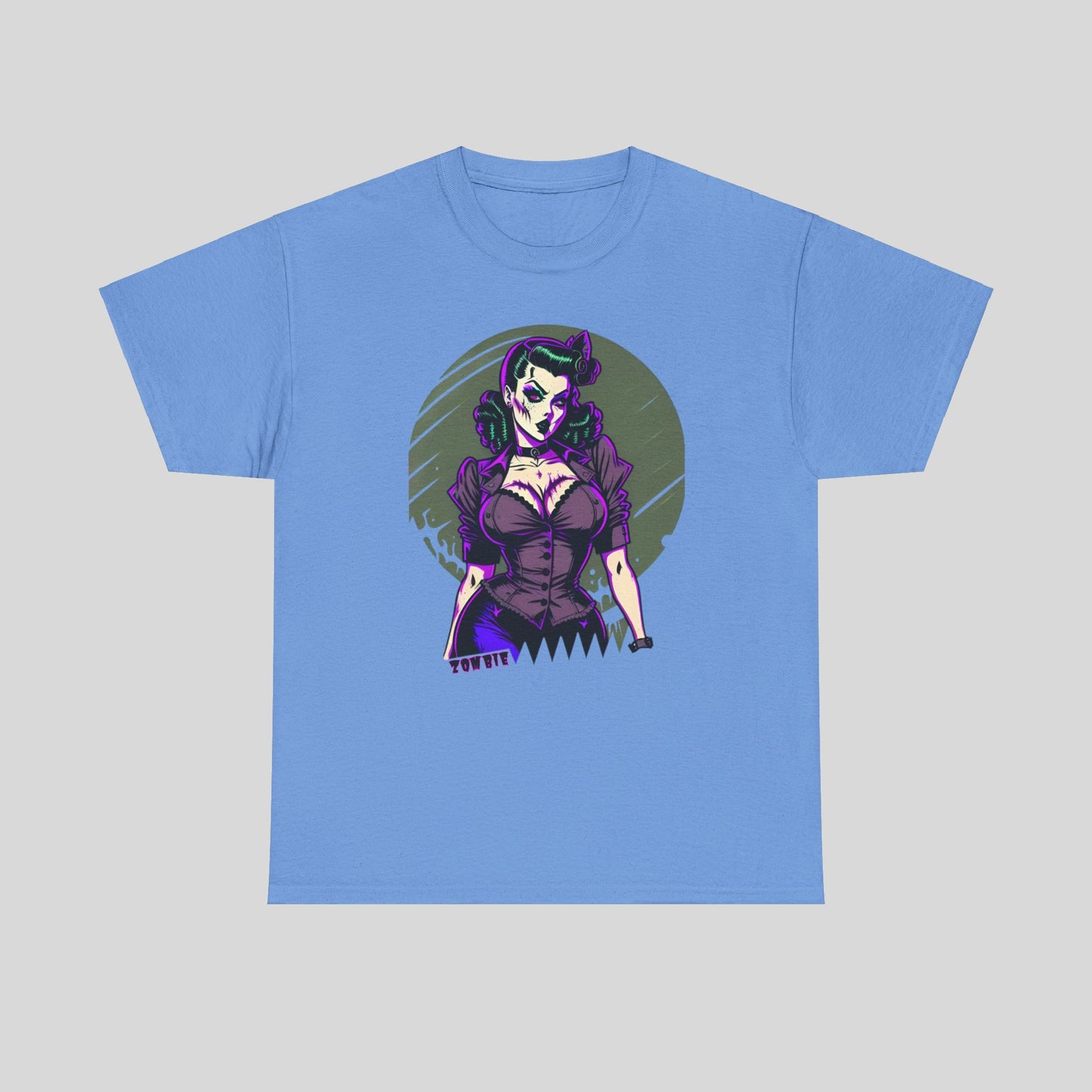 Zombie Pin-up Model, Custom Graphic Unisex Heavy Cotton Tee