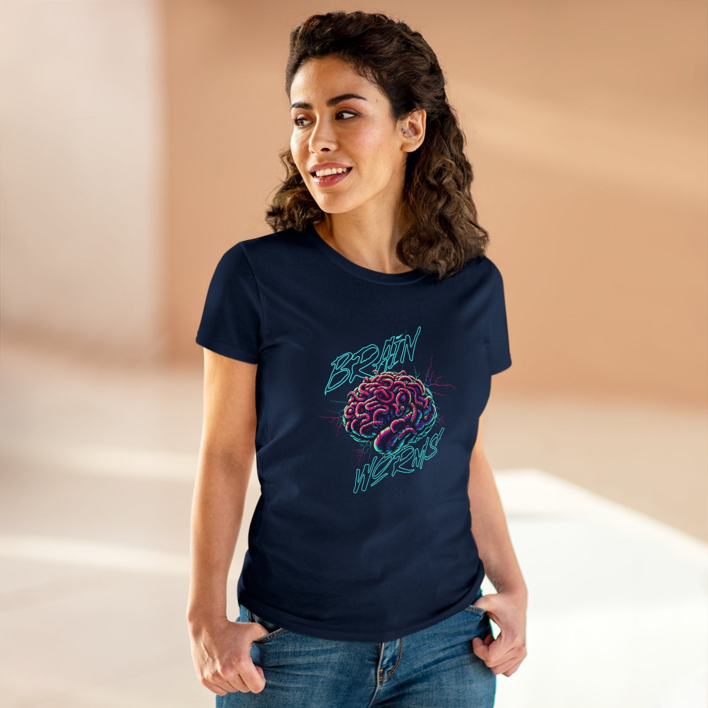 Brain Worms Women's Midweight Cotton Tee