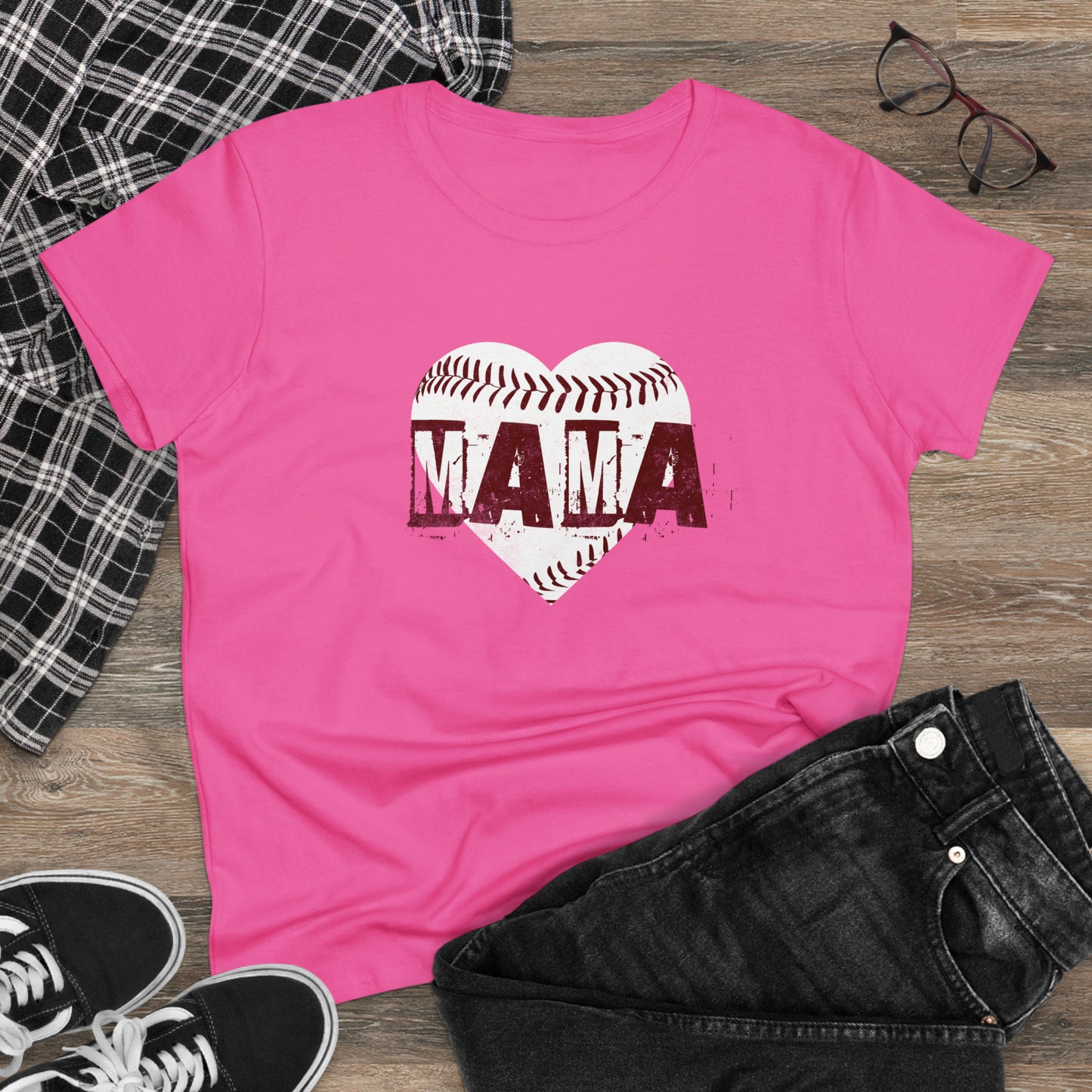 Baseball Mama, Women's Midweight Cotton Tee