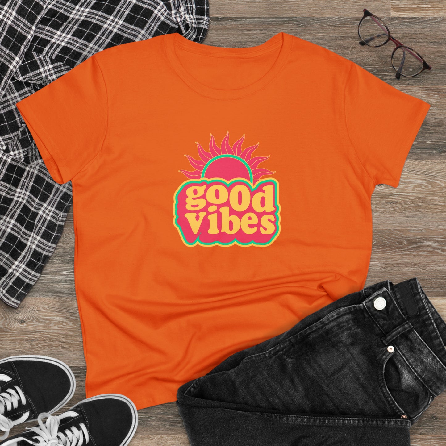 Good Vibes Women's Midweight Cotton Tee